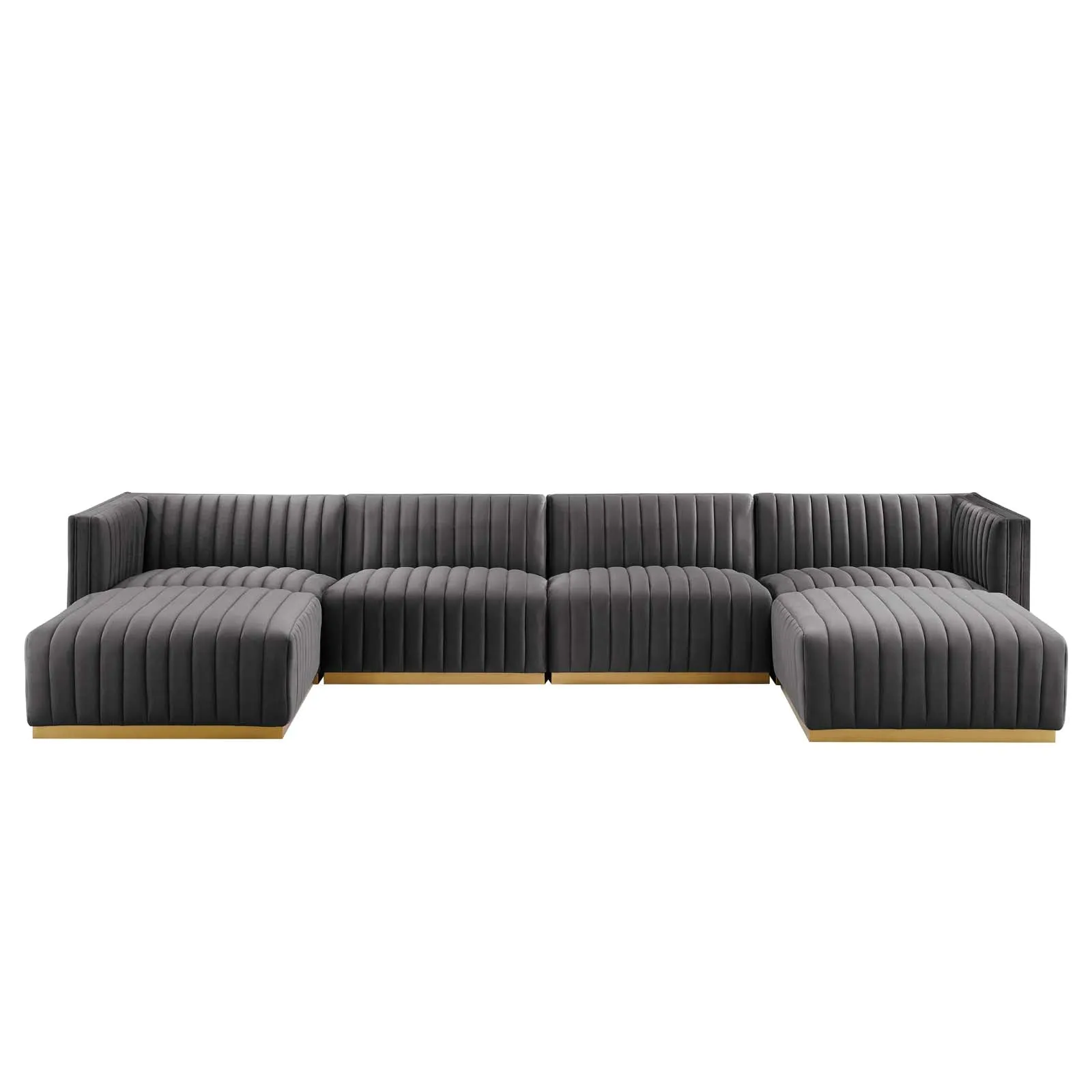 Conjure Channel Tufted Performance Velvet 6-Piece Sectional by Modway