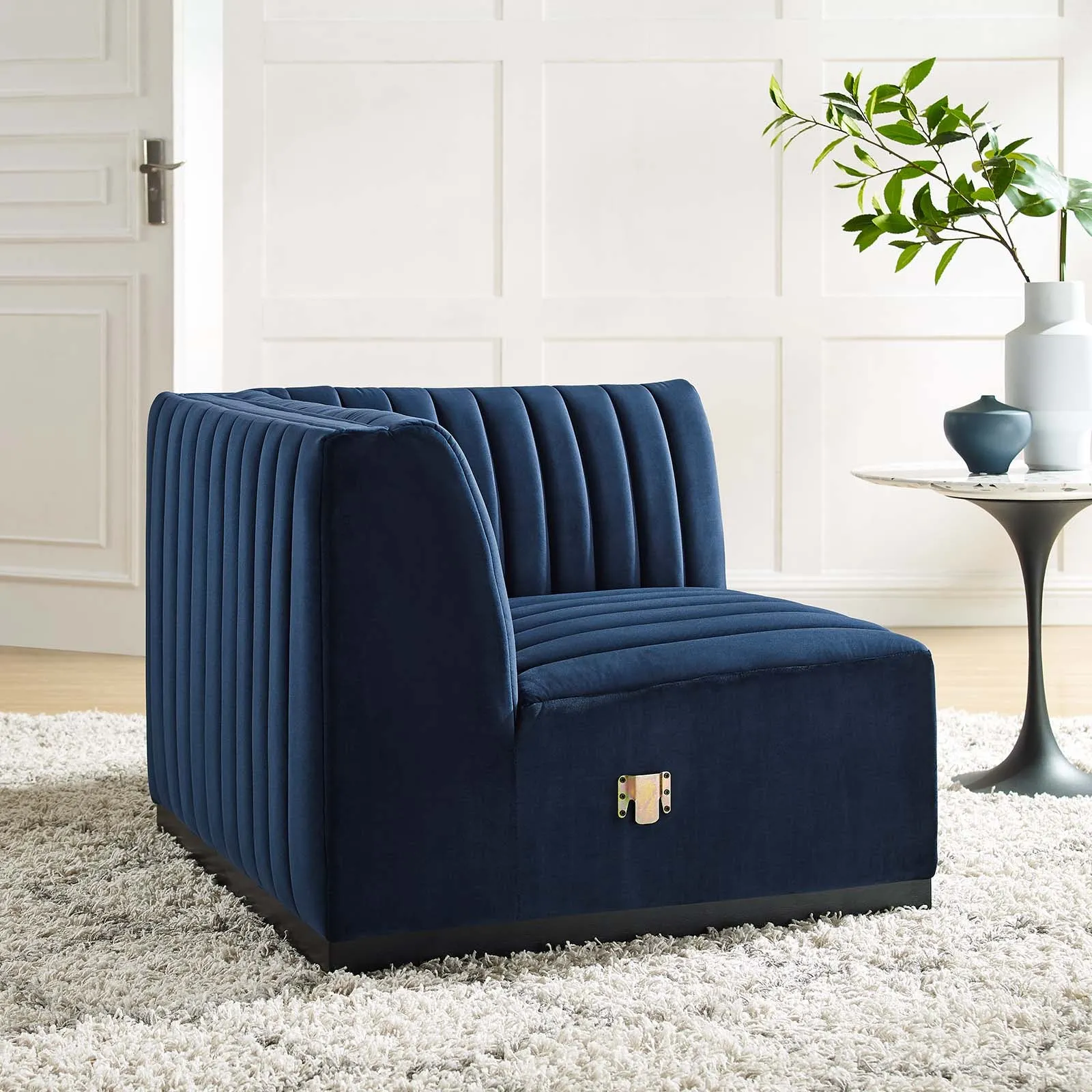 Conjure Channel Tufted Performance Velvet Right Corner Chair by Modway