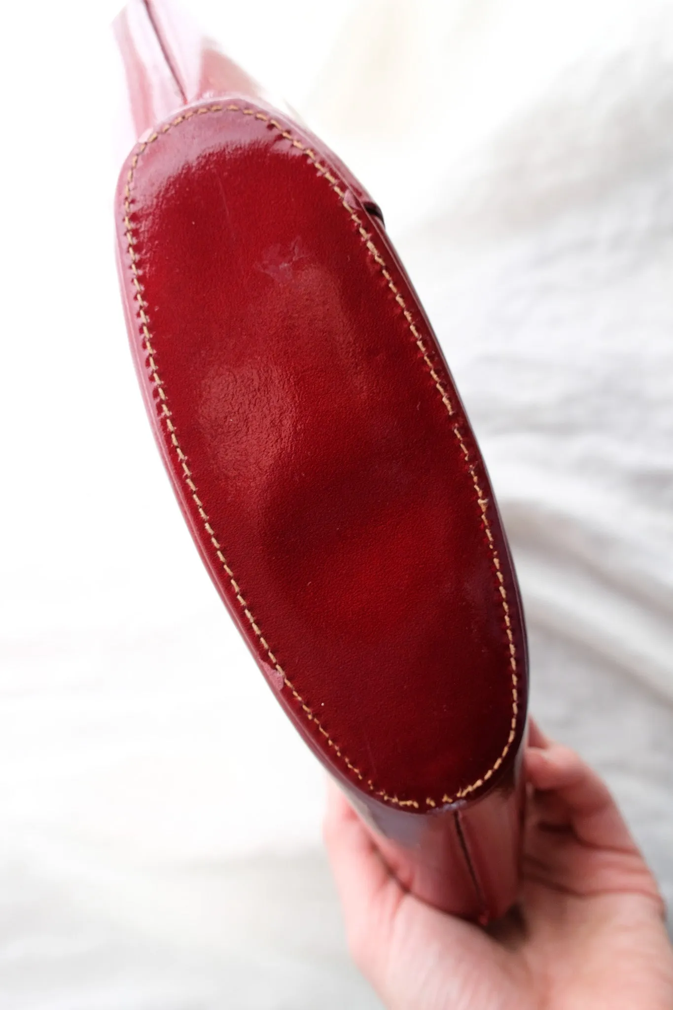 Coolest 1960's Sculptural Red Patent Leather Handbag