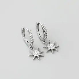 Crystal Centre Star Drop Earrings