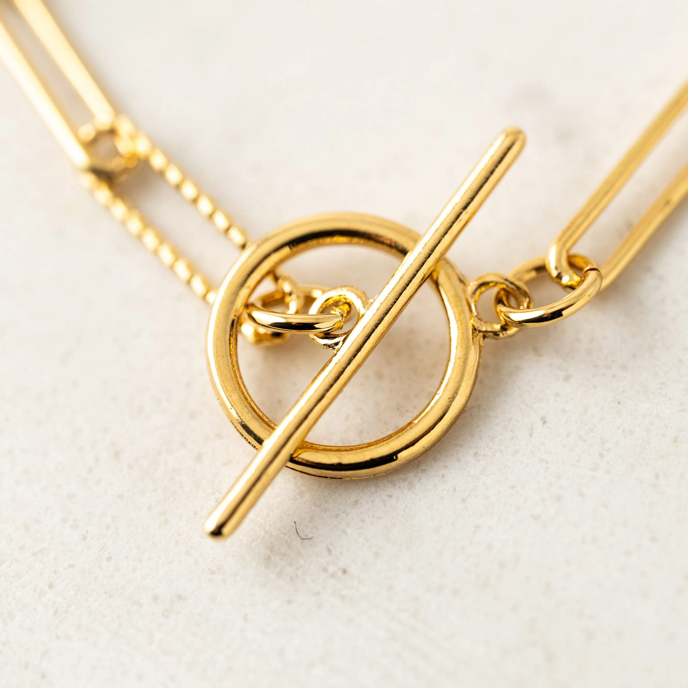 Dainty Paperclip Toggle Necklace