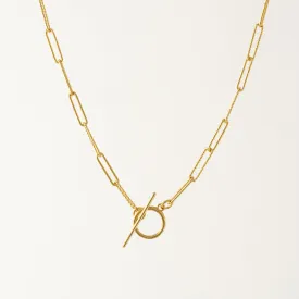 Dainty Paperclip Toggle Necklace