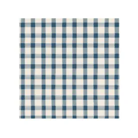 Dark Blue Painted Check Cocktail Napkin