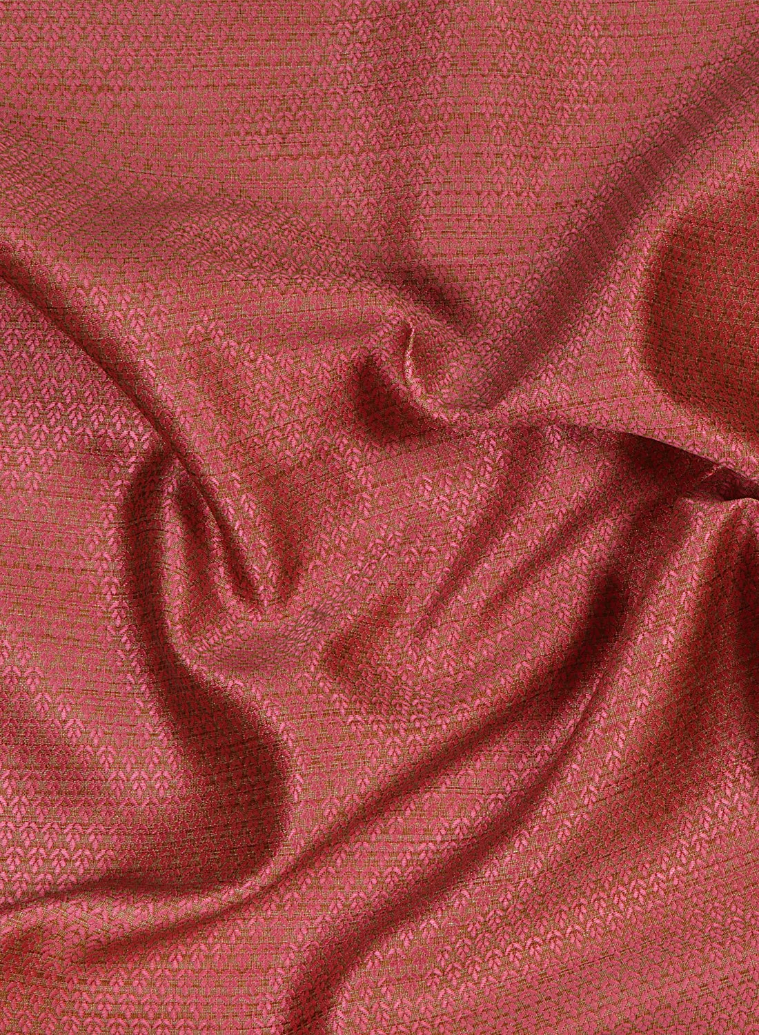 Dobby Jacquard Pink and Beige Silk Blend Fabric