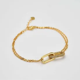 Double Link Bracelet with Dual Chain