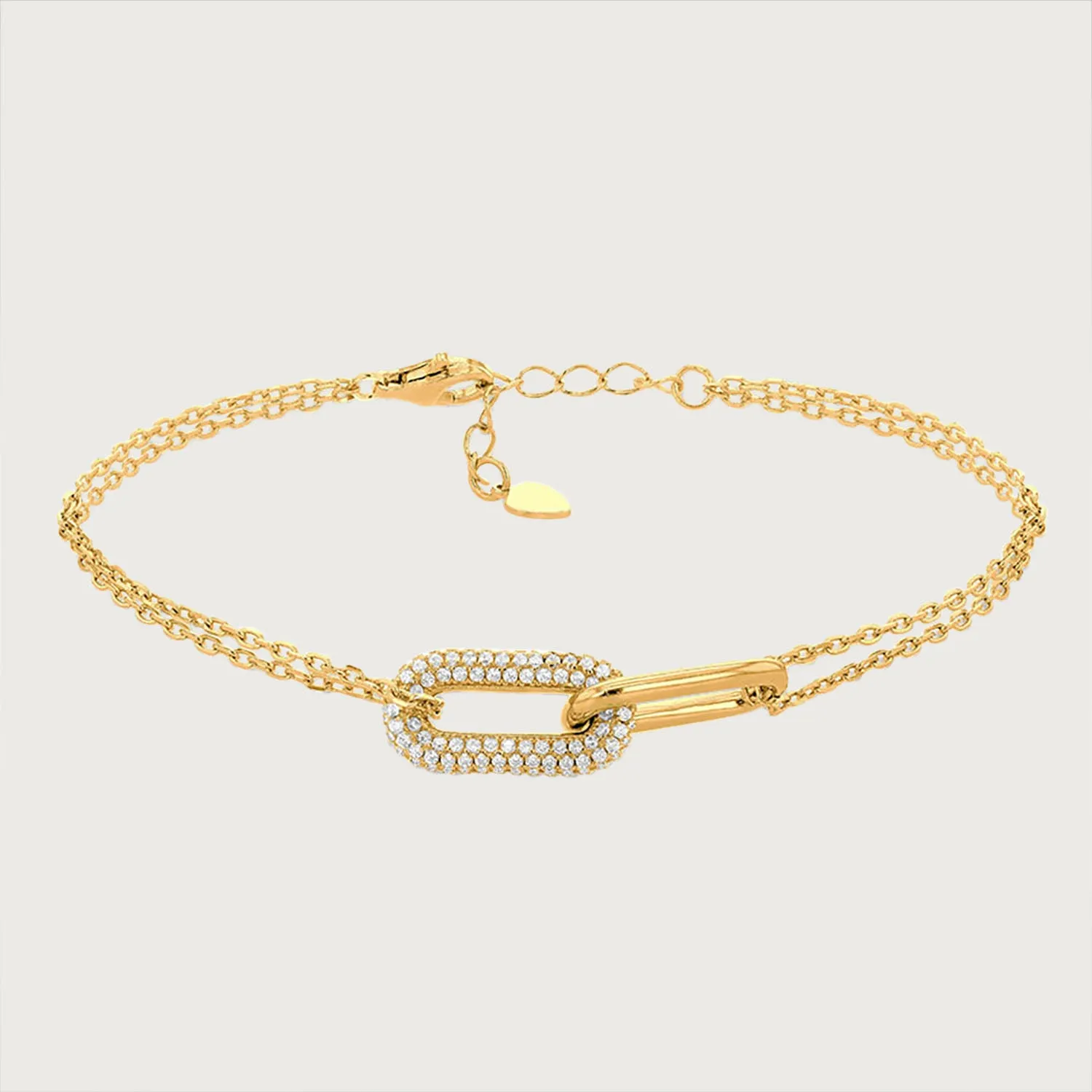 Double Link Bracelet with Dual Chain