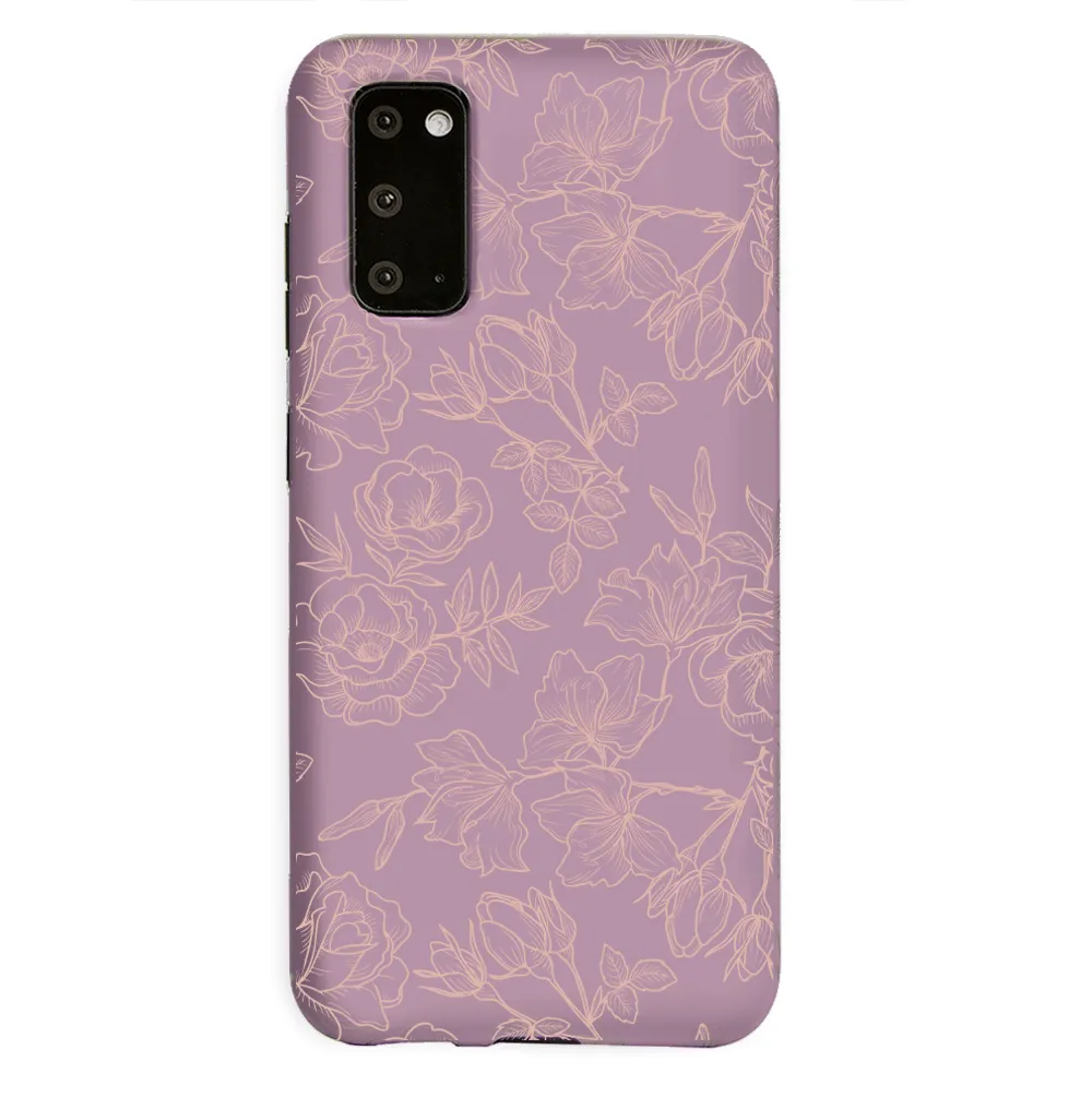 Dusty Rose Chrome Floral Samsung Galaxy Case