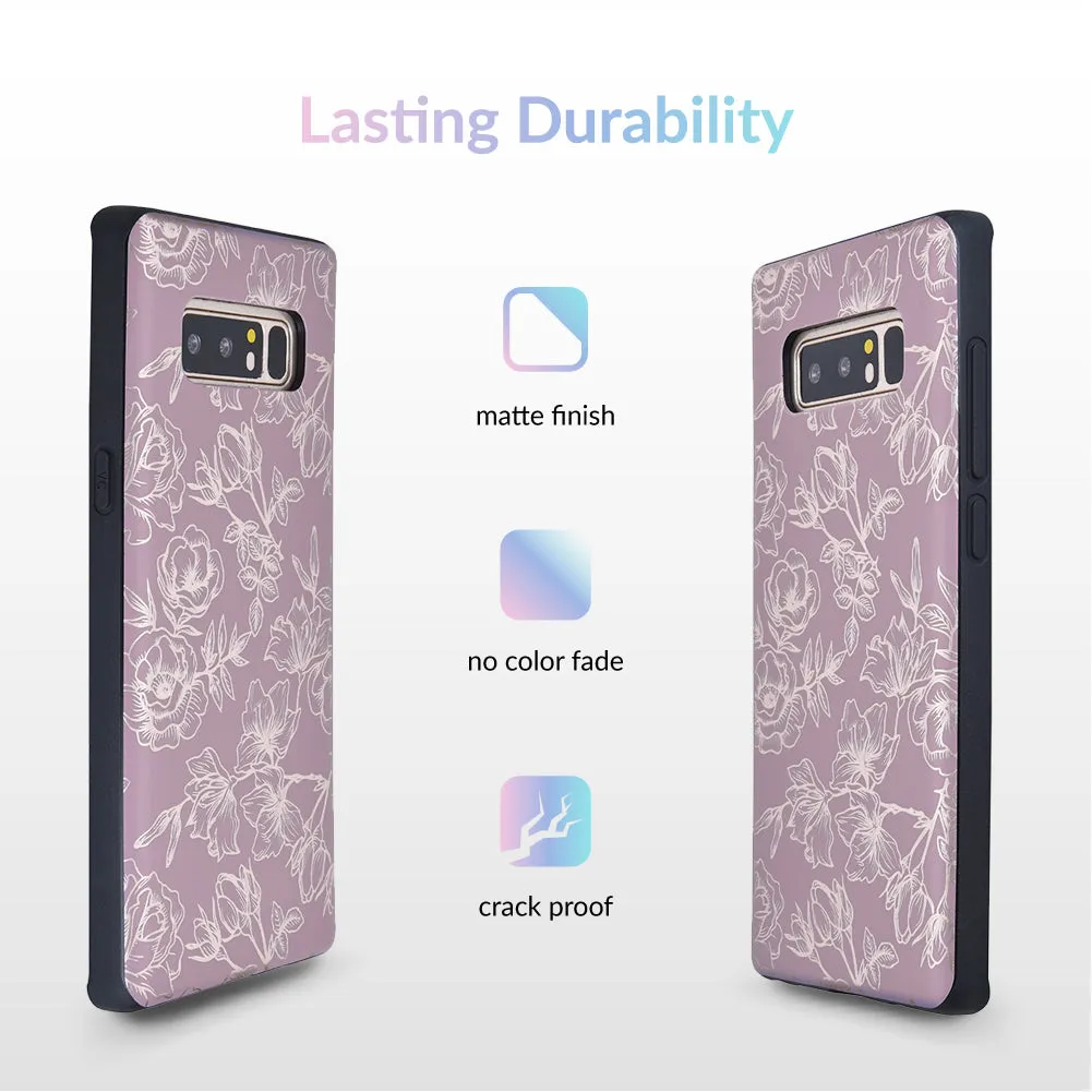 Dusty Rose Chrome Floral Samsung Galaxy Case