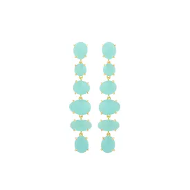 Earrings - Aqua Chalcedony Chandelier