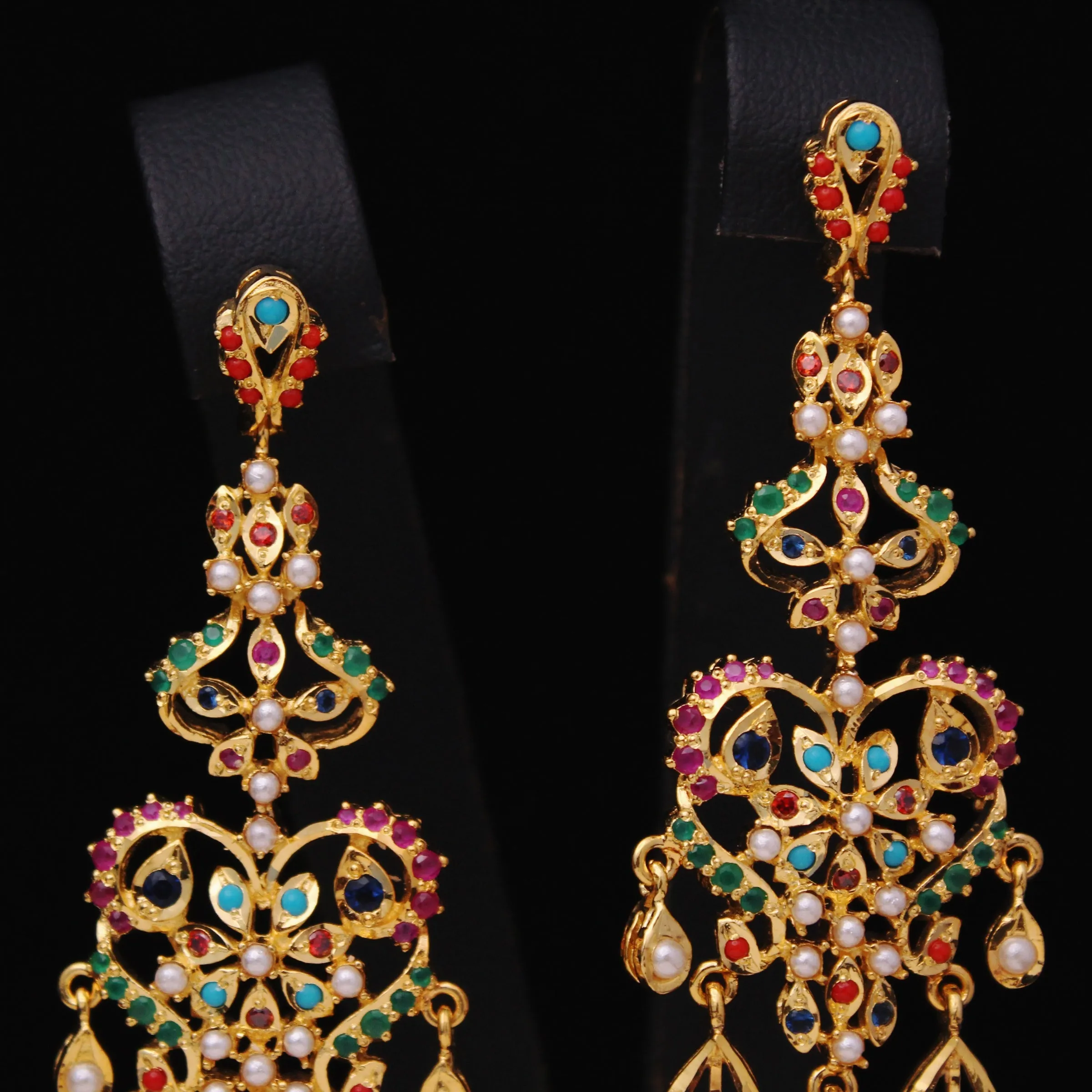 Earrings with Multi Color Stones