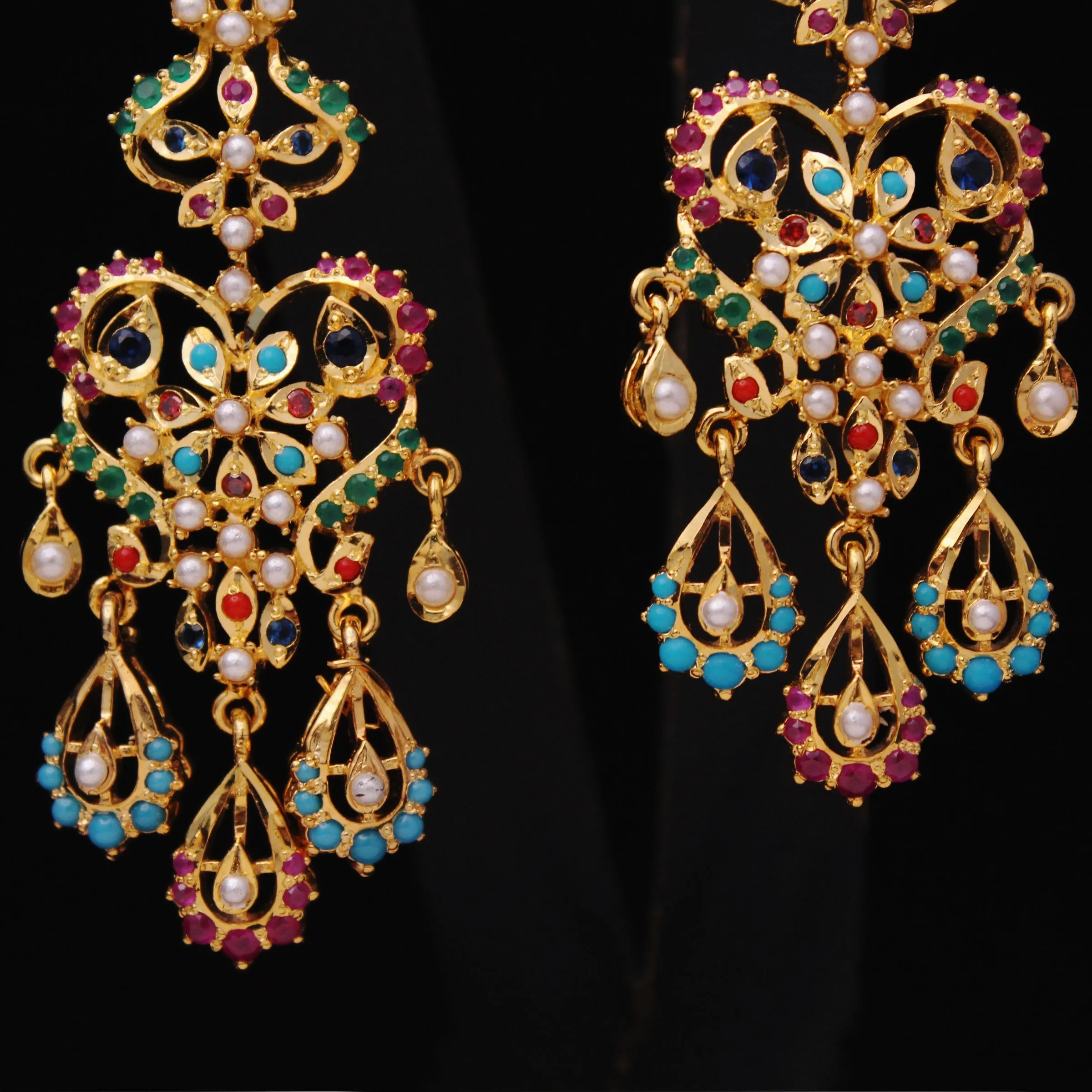 Earrings with Multi Color Stones