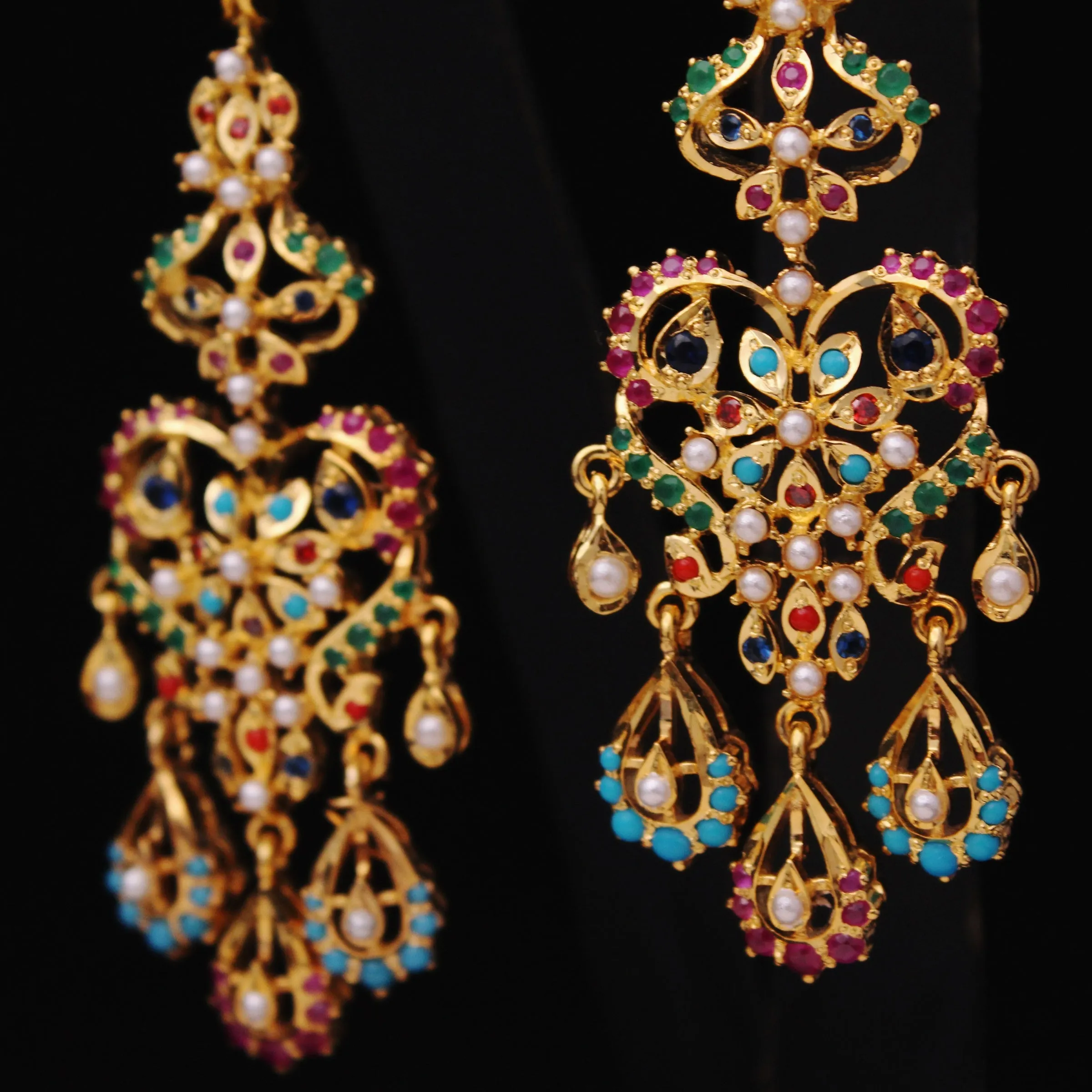 Earrings with Multi Color Stones