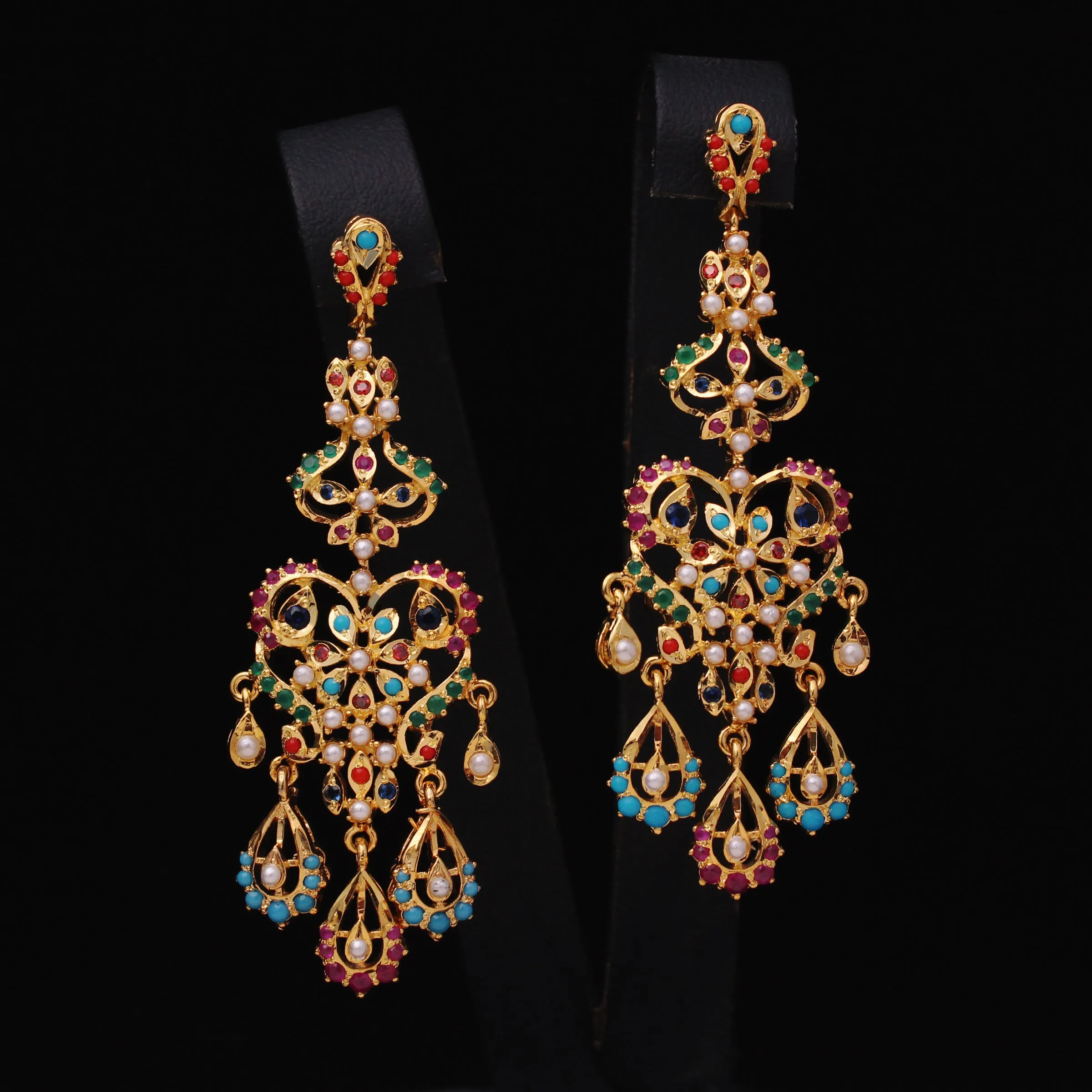 Earrings with Multi Color Stones