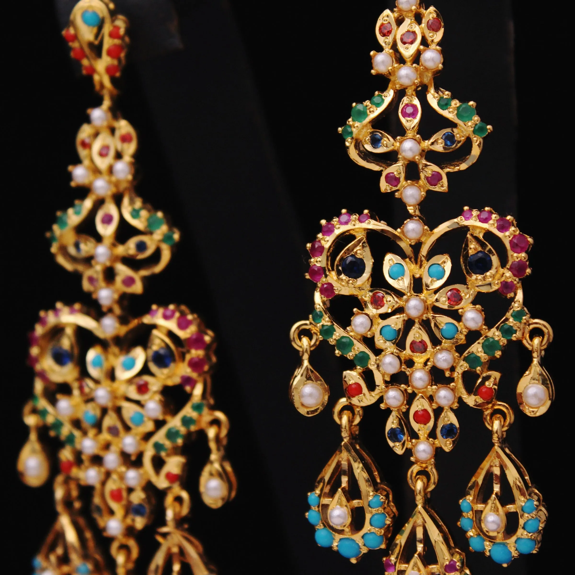 Earrings with Multi Color Stones