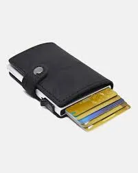 EaziCard Genuine Leather Saddle RFID Wallet | Blue/Silver