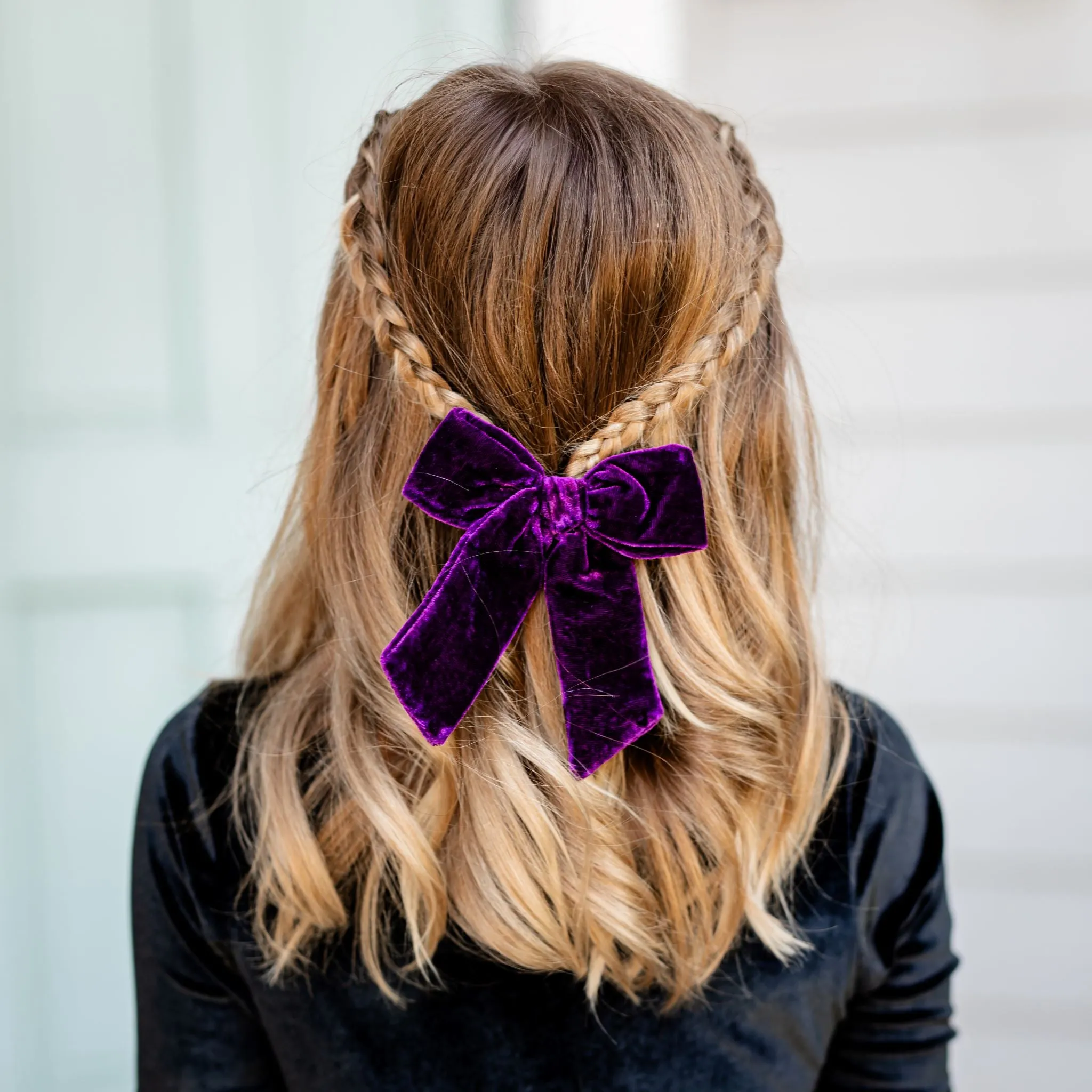 Everyday Bow - Dark Purple Velvet