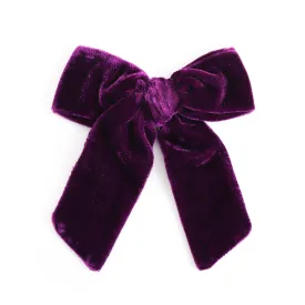 Everyday Bow - Dark Purple Velvet