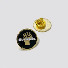 Faith Fist Gold Plated Pin Badge