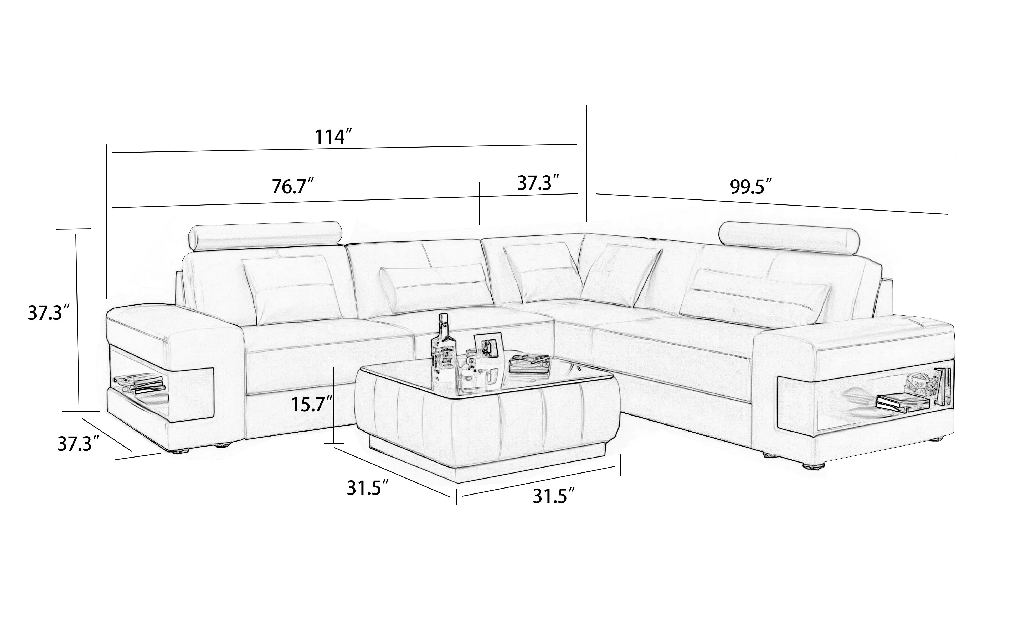 Fano Modern Leather Sectional