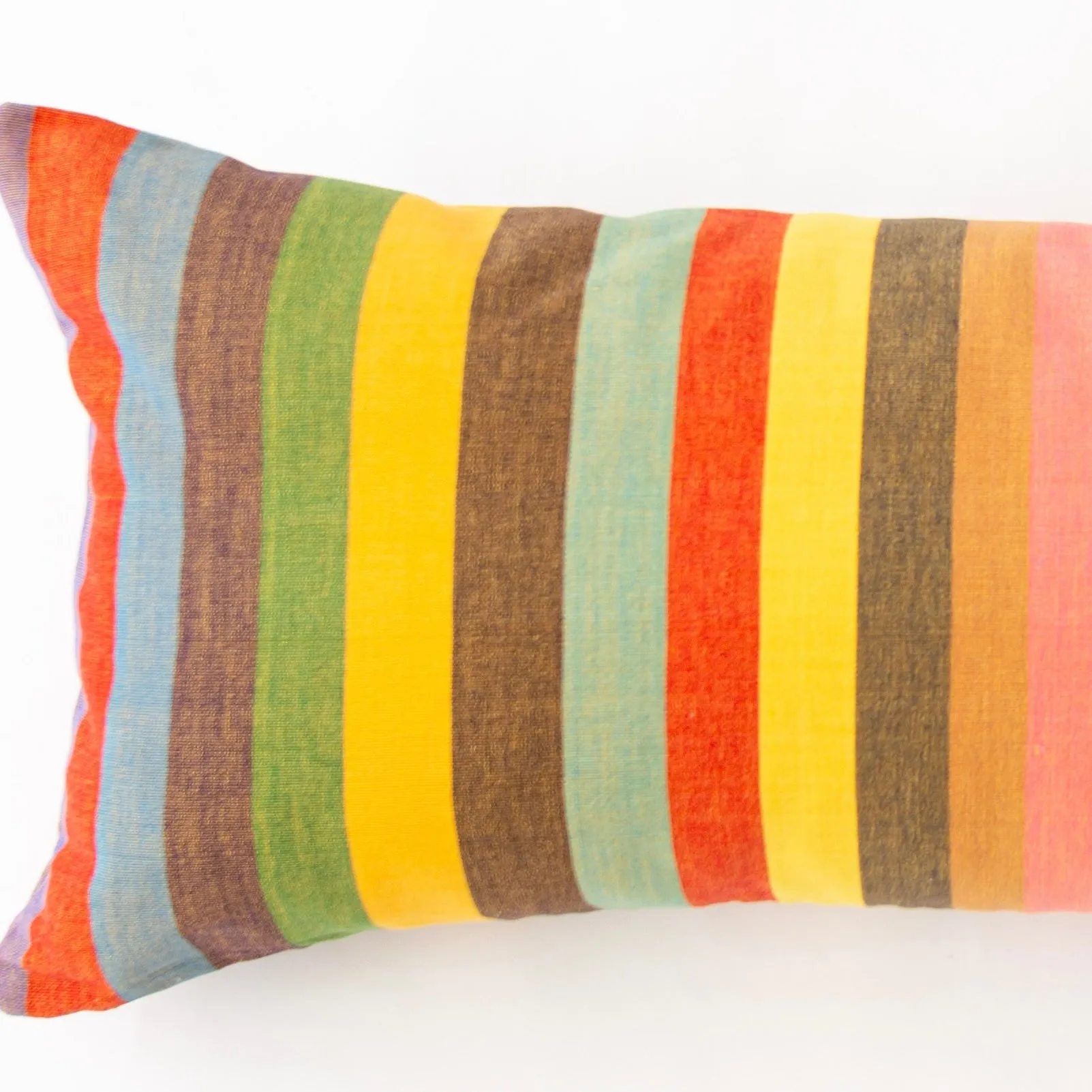 Fiesta Stripe Cotton Bolster Pillow 14"x 34"