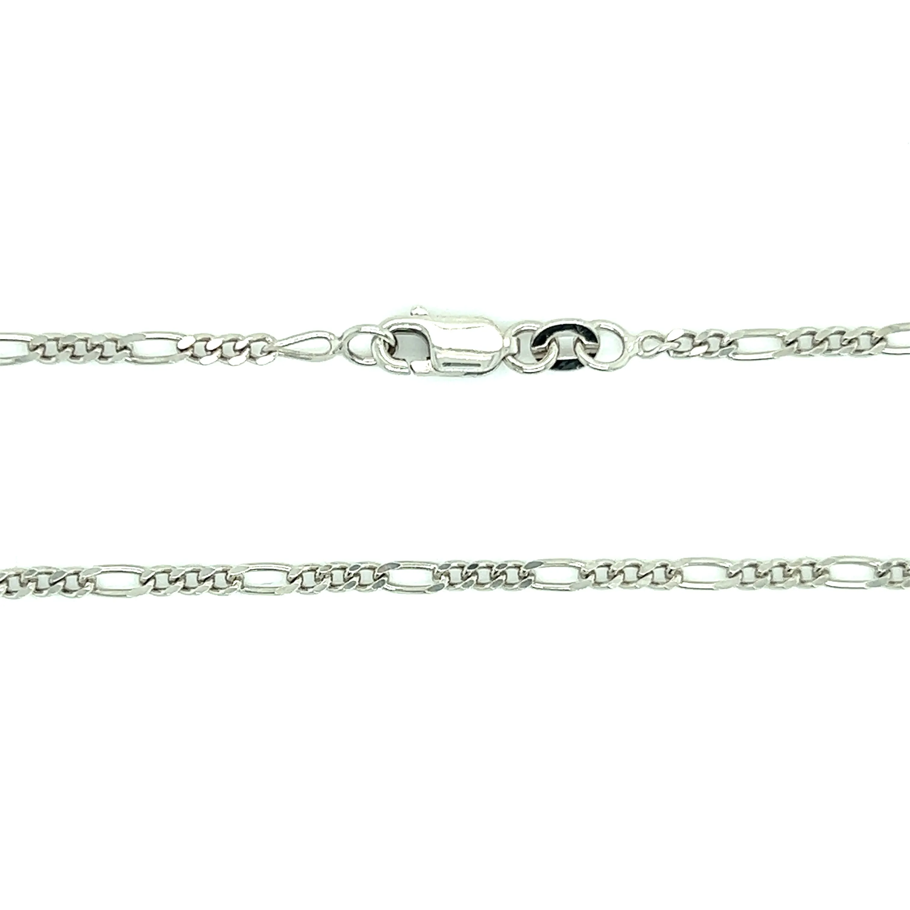 Figaro Chain 2.25mm with 18in of Length in Sterling Silver