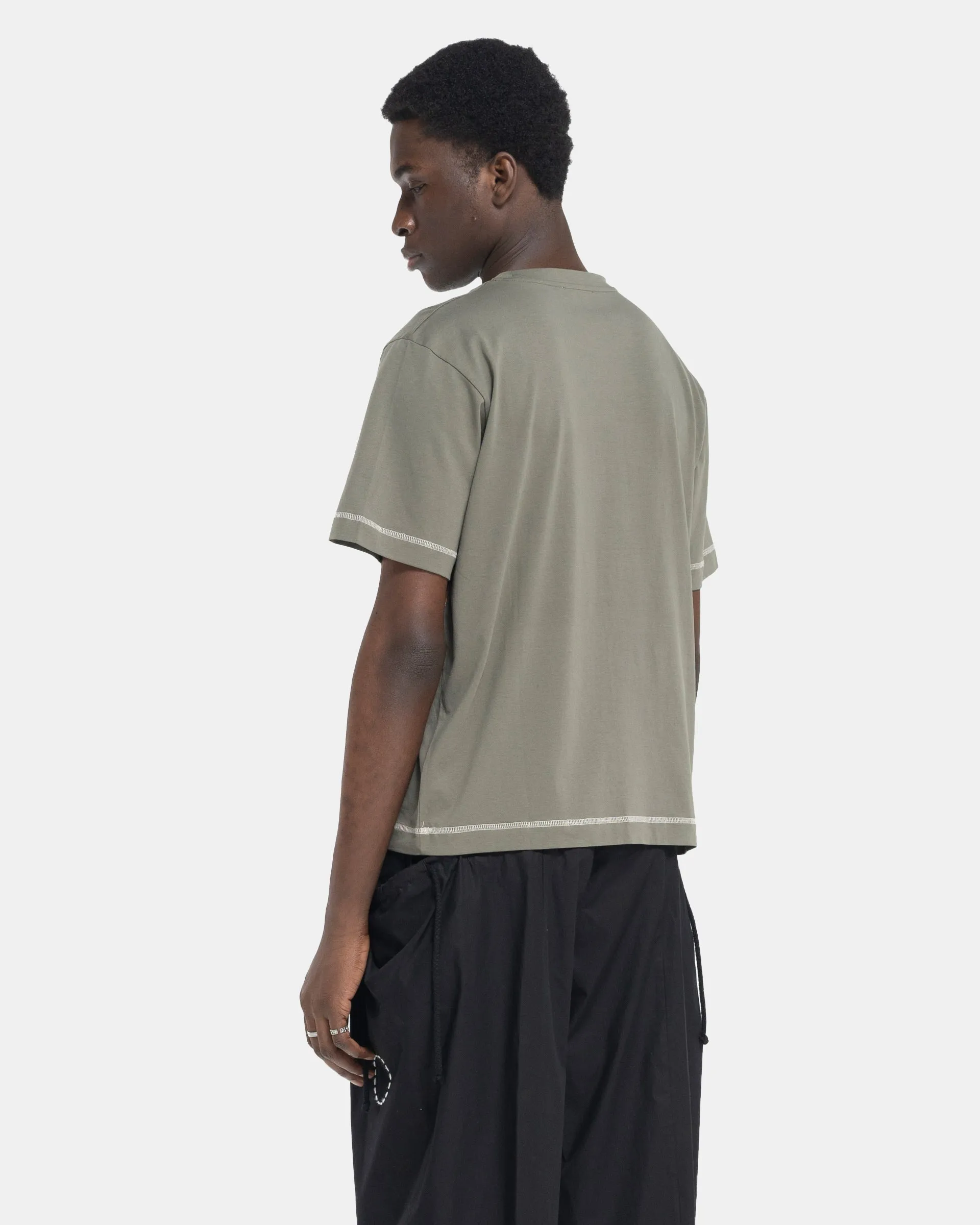 Flatlock Stripe T-Shirt in Olive