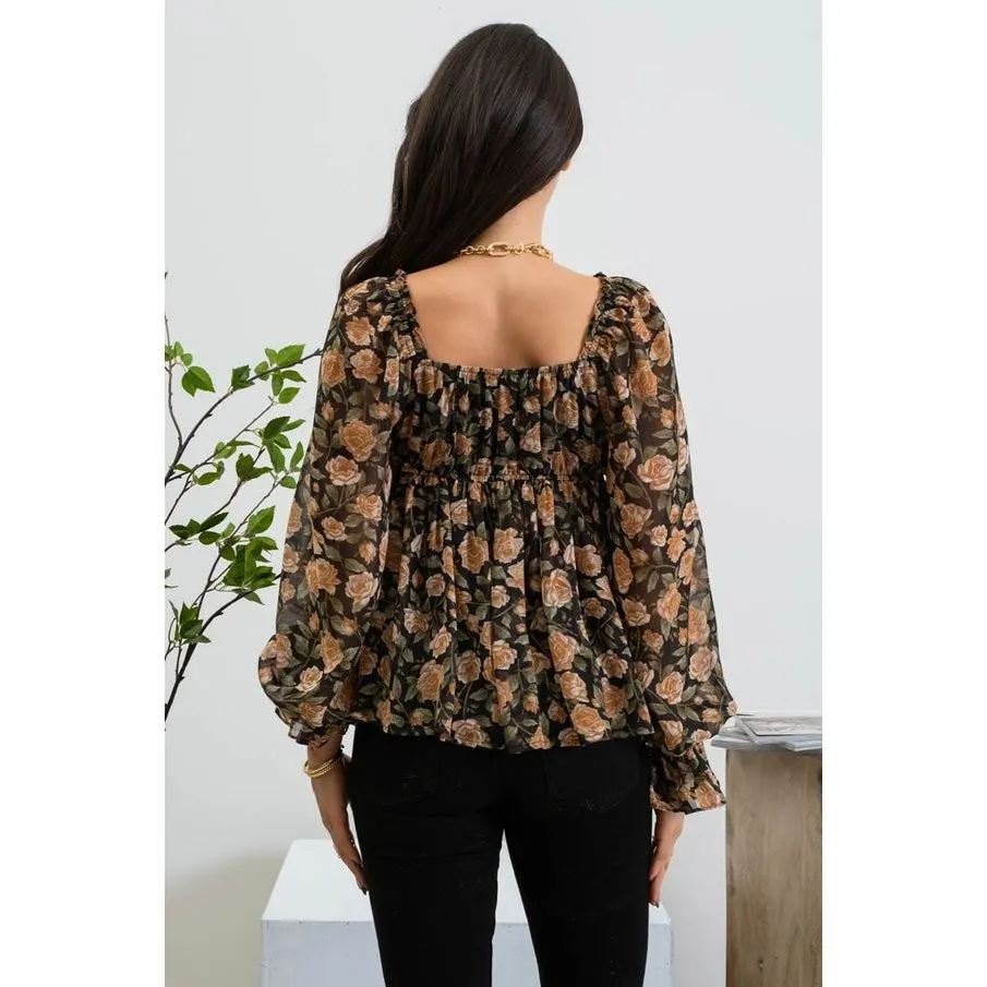 Floral Babydoll Blouse