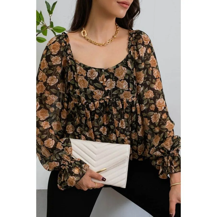 Floral Babydoll Blouse