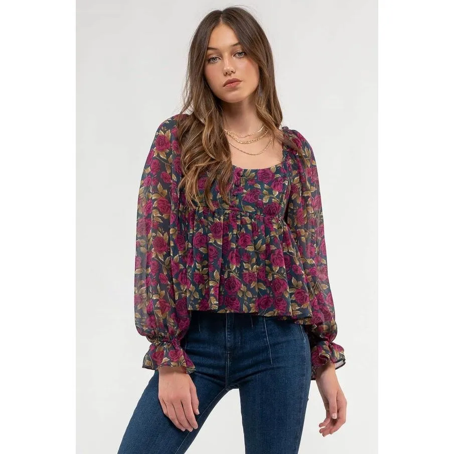 Floral Babydoll Blouse