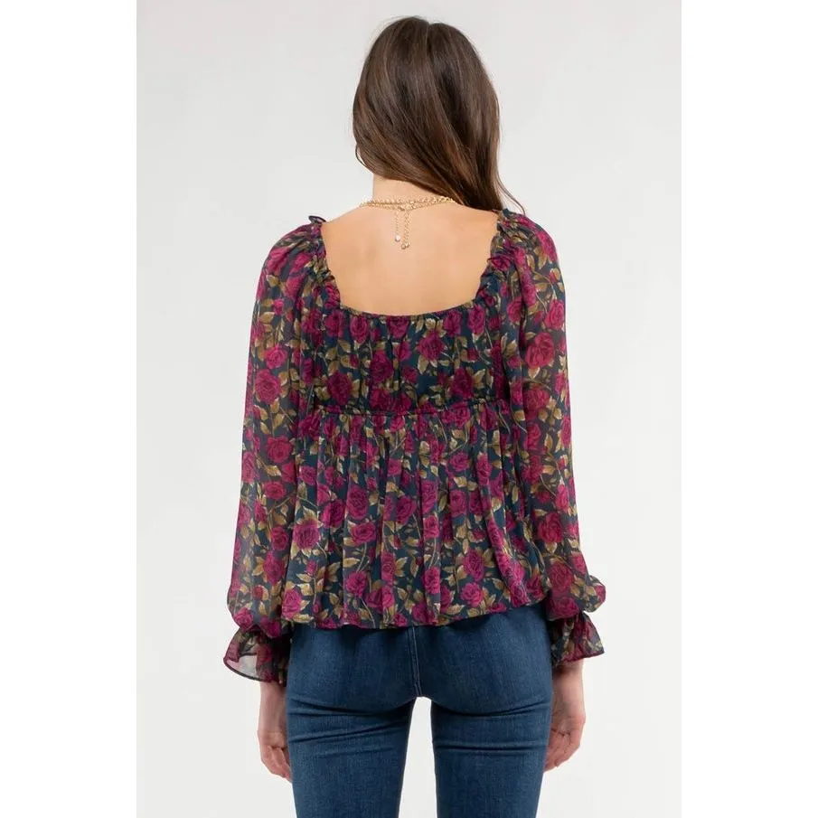 Floral Babydoll Blouse