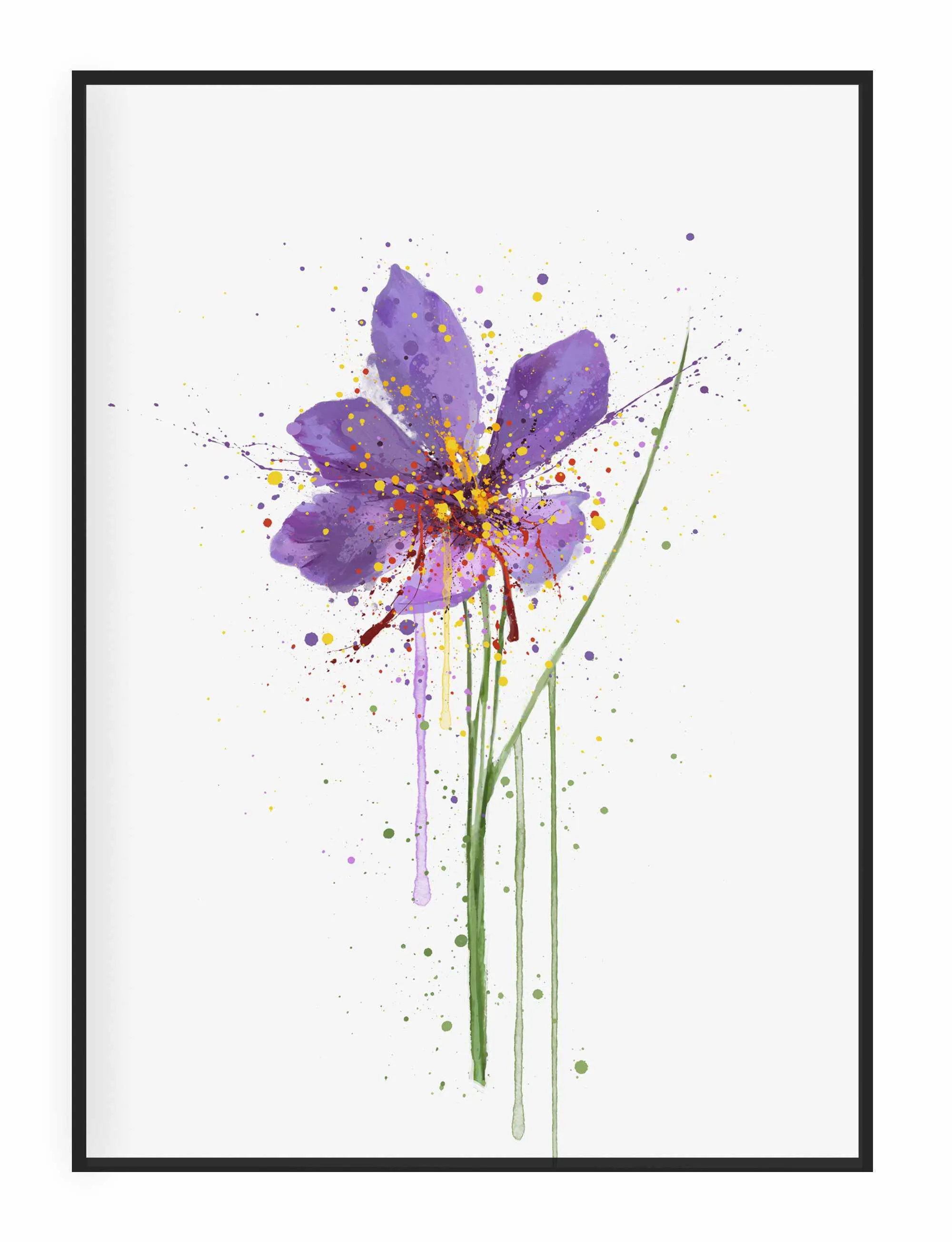 Flower Wall Art Print ‘Saffron’