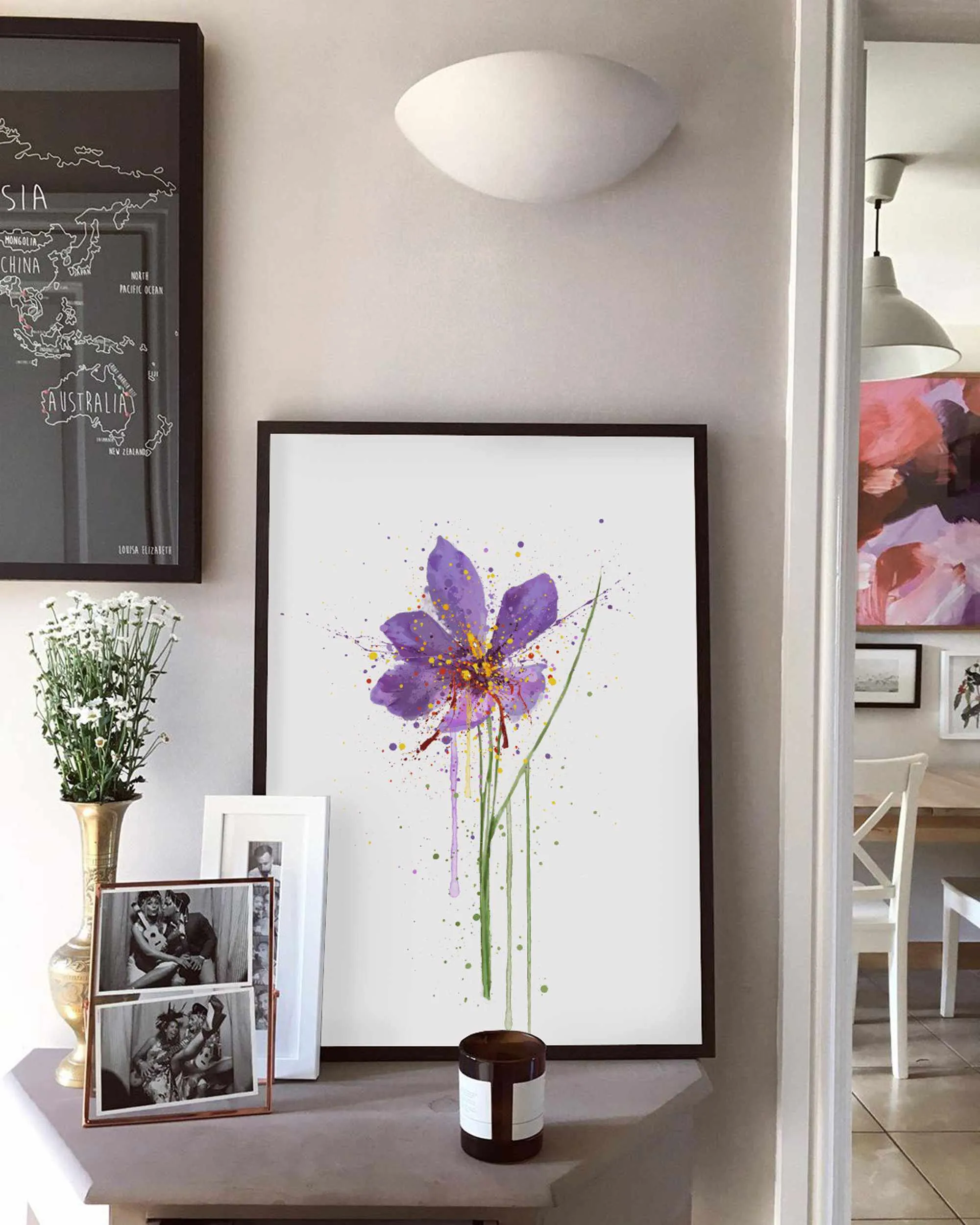 Flower Wall Art Print ‘Saffron’