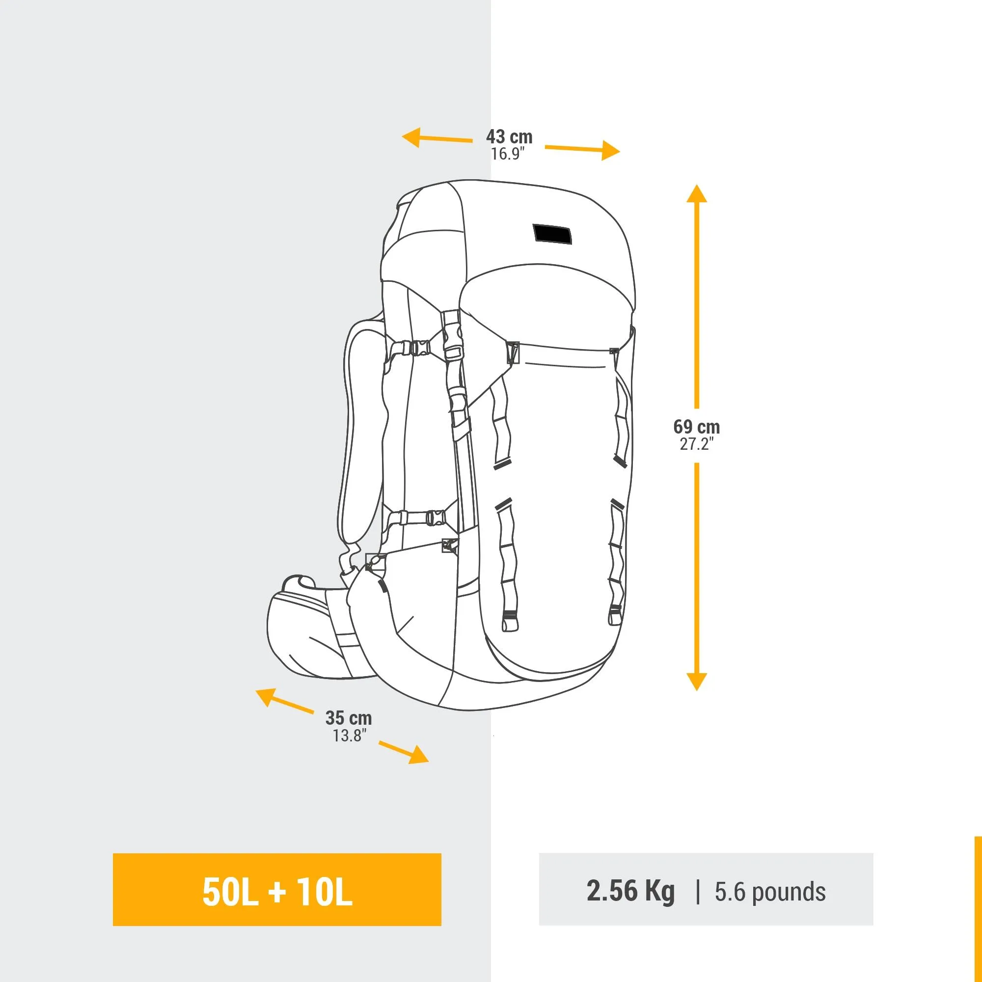 Forclaz Women's MT900 Symbium2 50 10 L Backpacking Pack