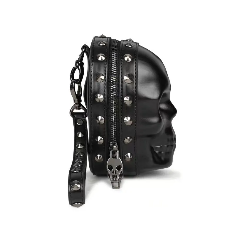 Frank- the Death Skull Phone Accessory Wrist Bag with Studs