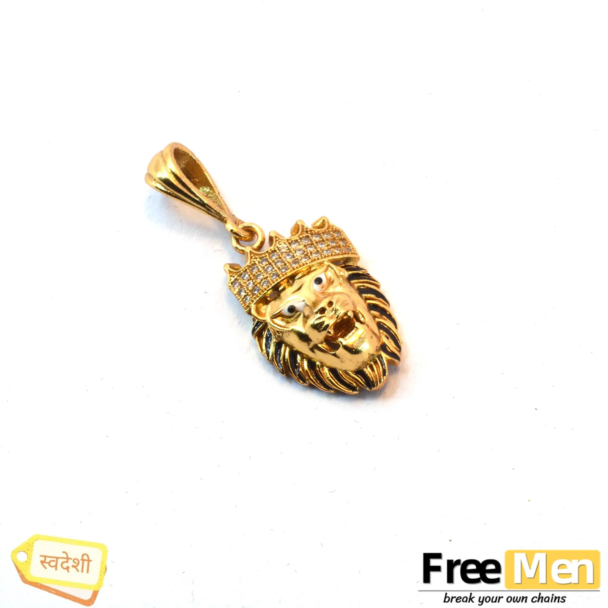 Mens Stylish 2.0 FreemMen Chain with Pushpa Lion Pendant