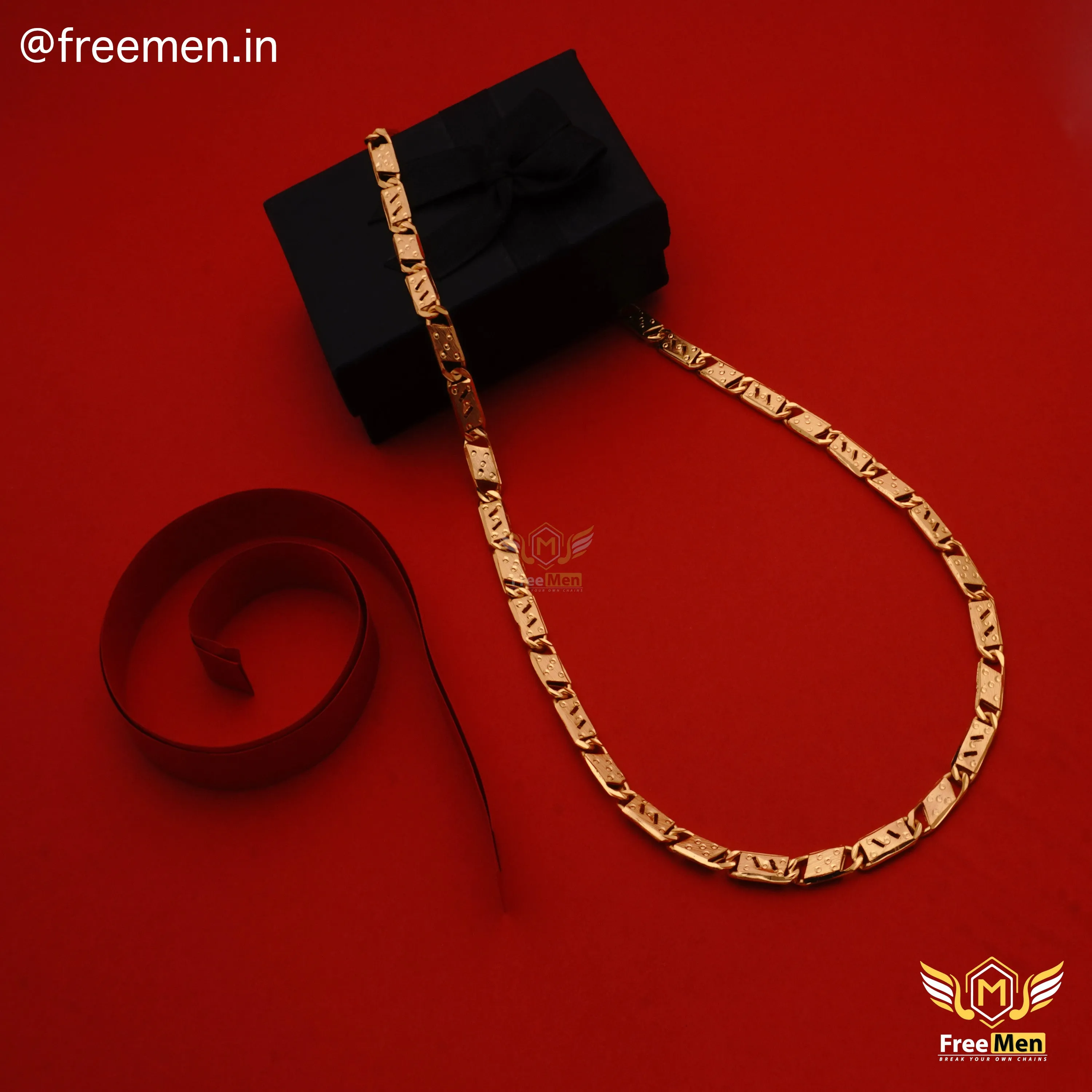 Freemen Golden Nawabi One by One Biscuit Chain for men - FMC135