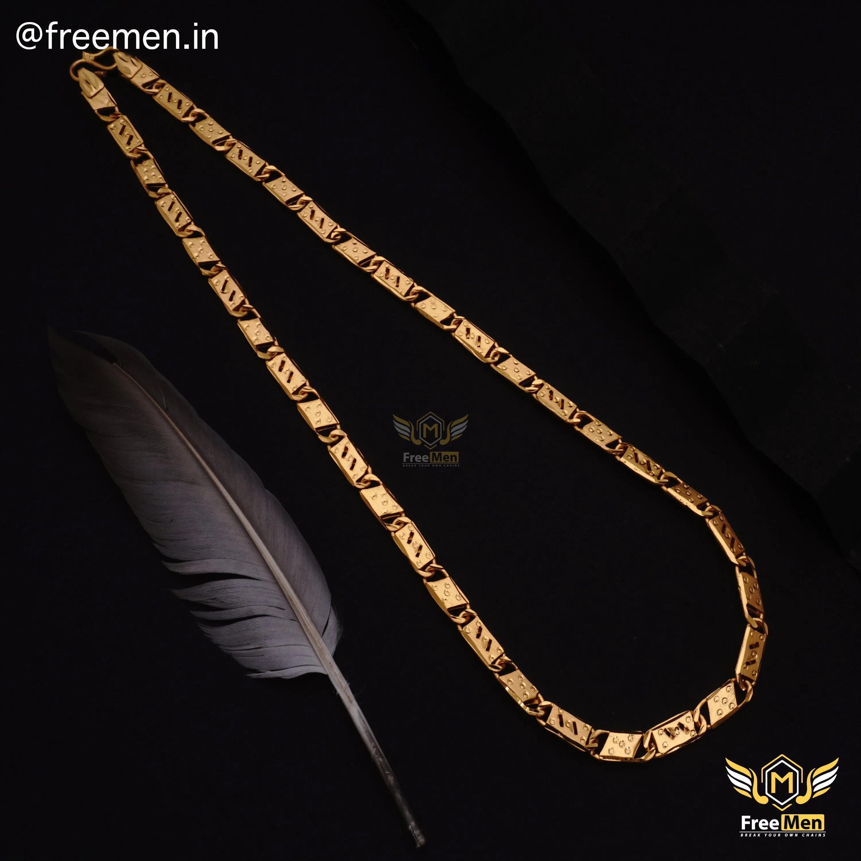 Freemen Golden Nawabi One by One Biscuit Chain for men - FMC135