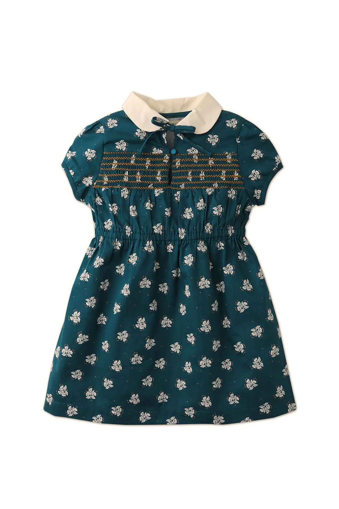 Gingersnaps Ditsy Print Dress W/ Contrast Peter Pan Collar