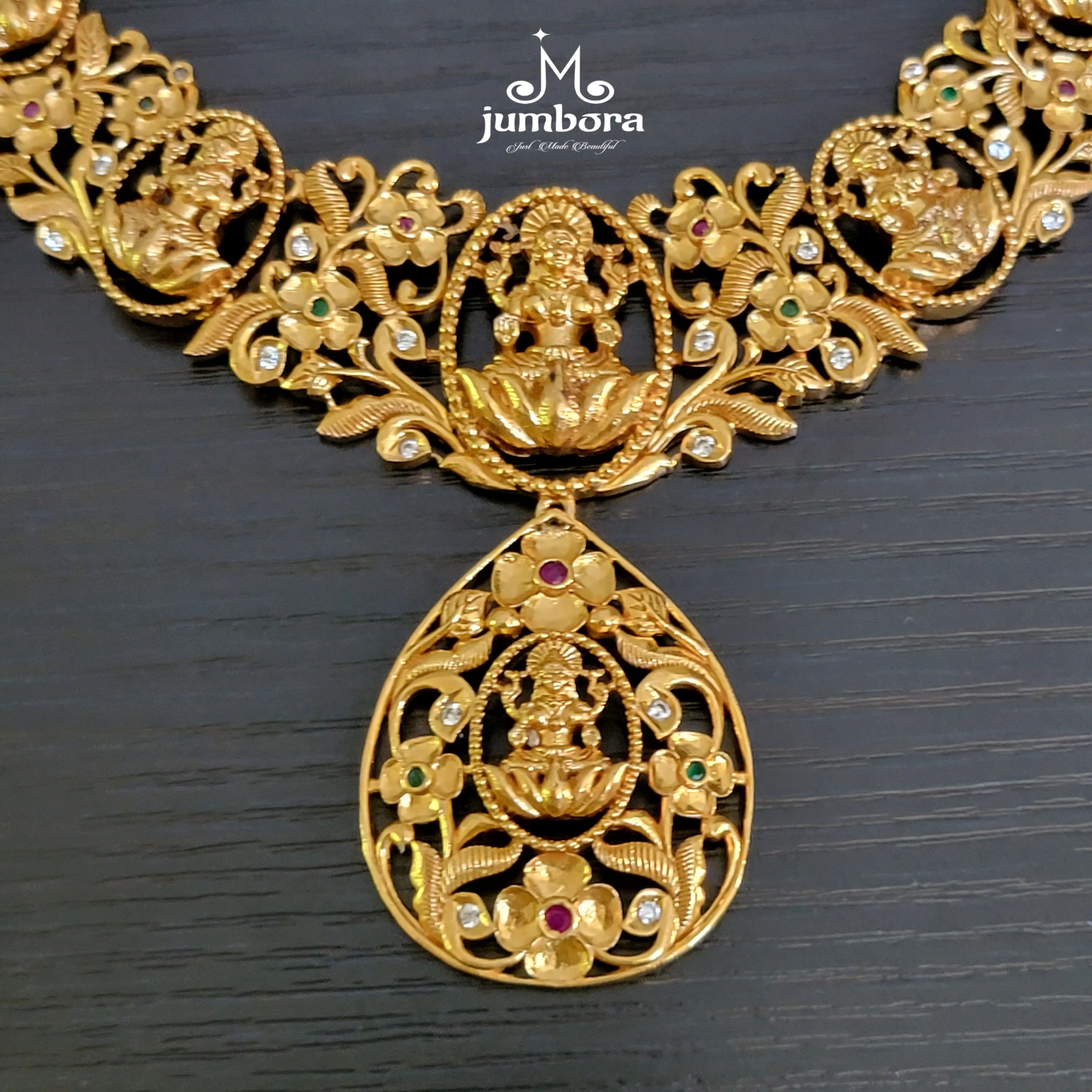 Gold Alike Lakshmi Necklace Temple Jewelry Set