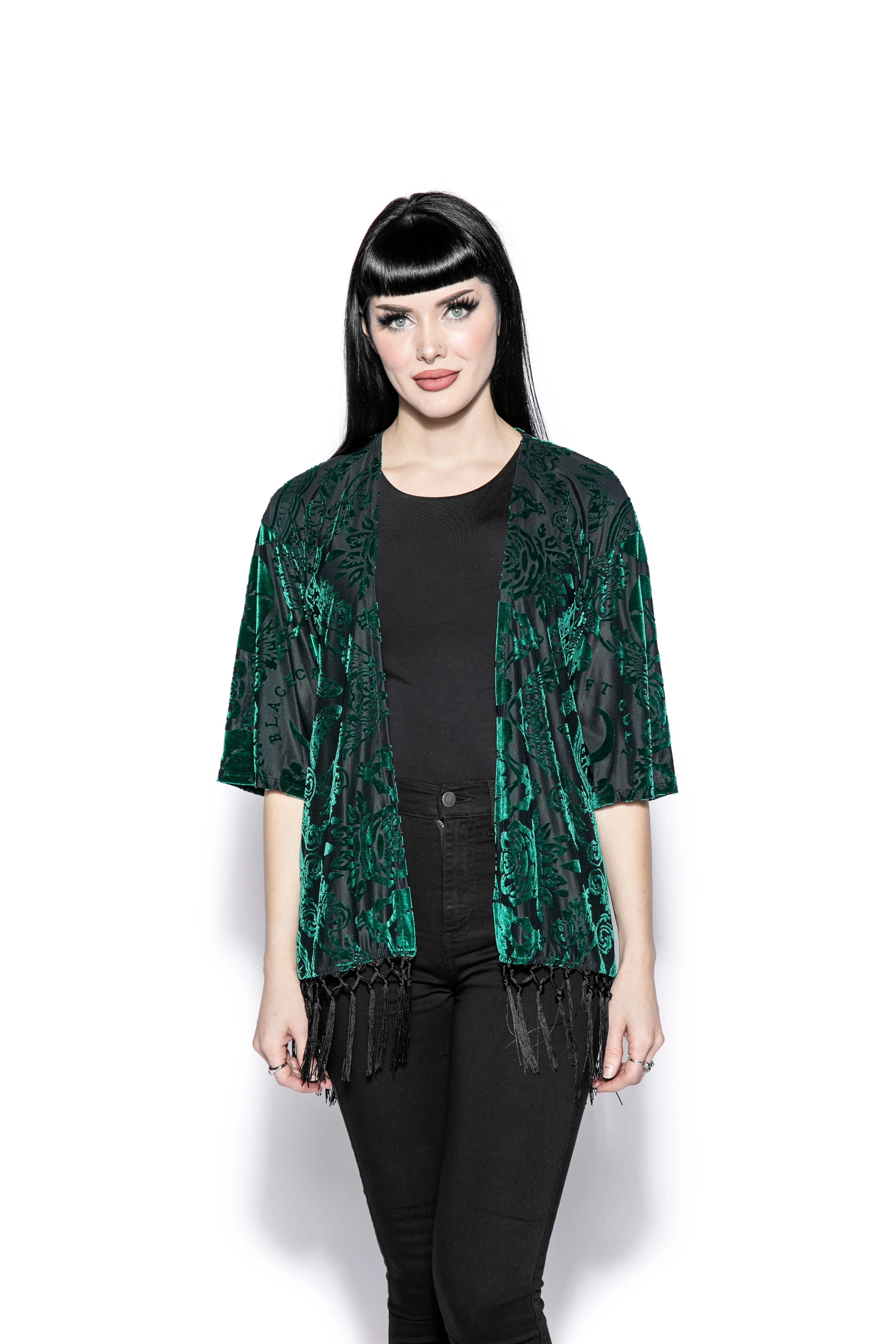 Green Baroque - Velvet Kimono