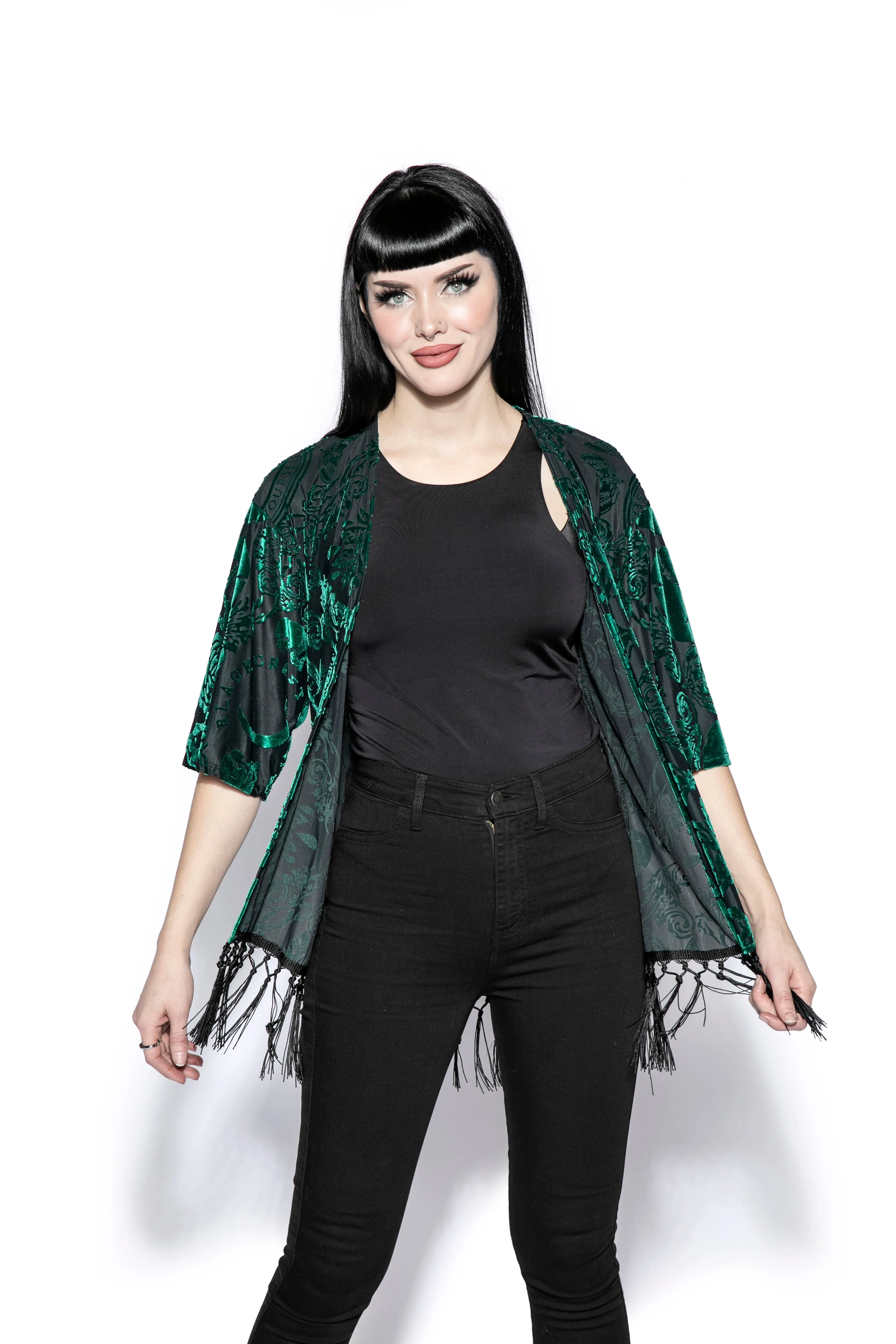 Green Baroque - Velvet Kimono