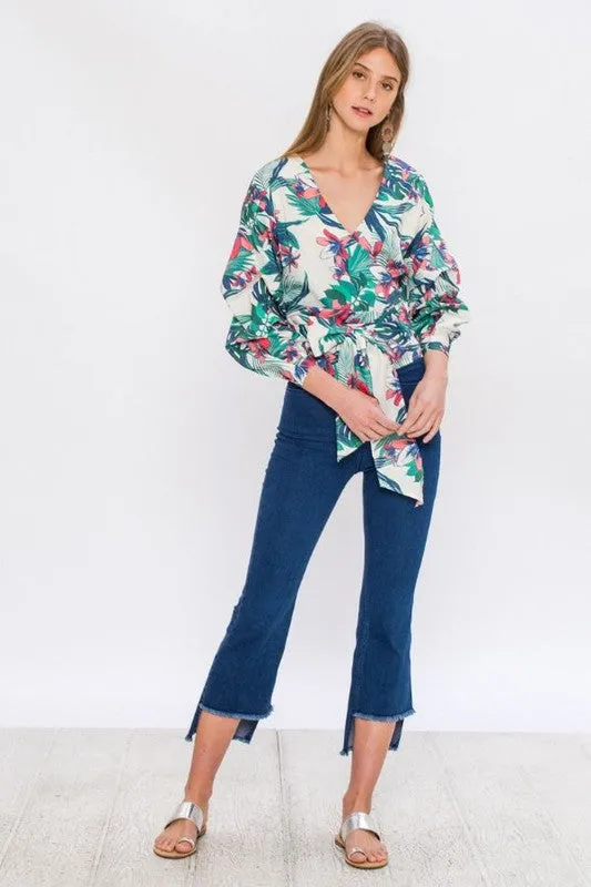 GREEN MULTI FLORAL TOP