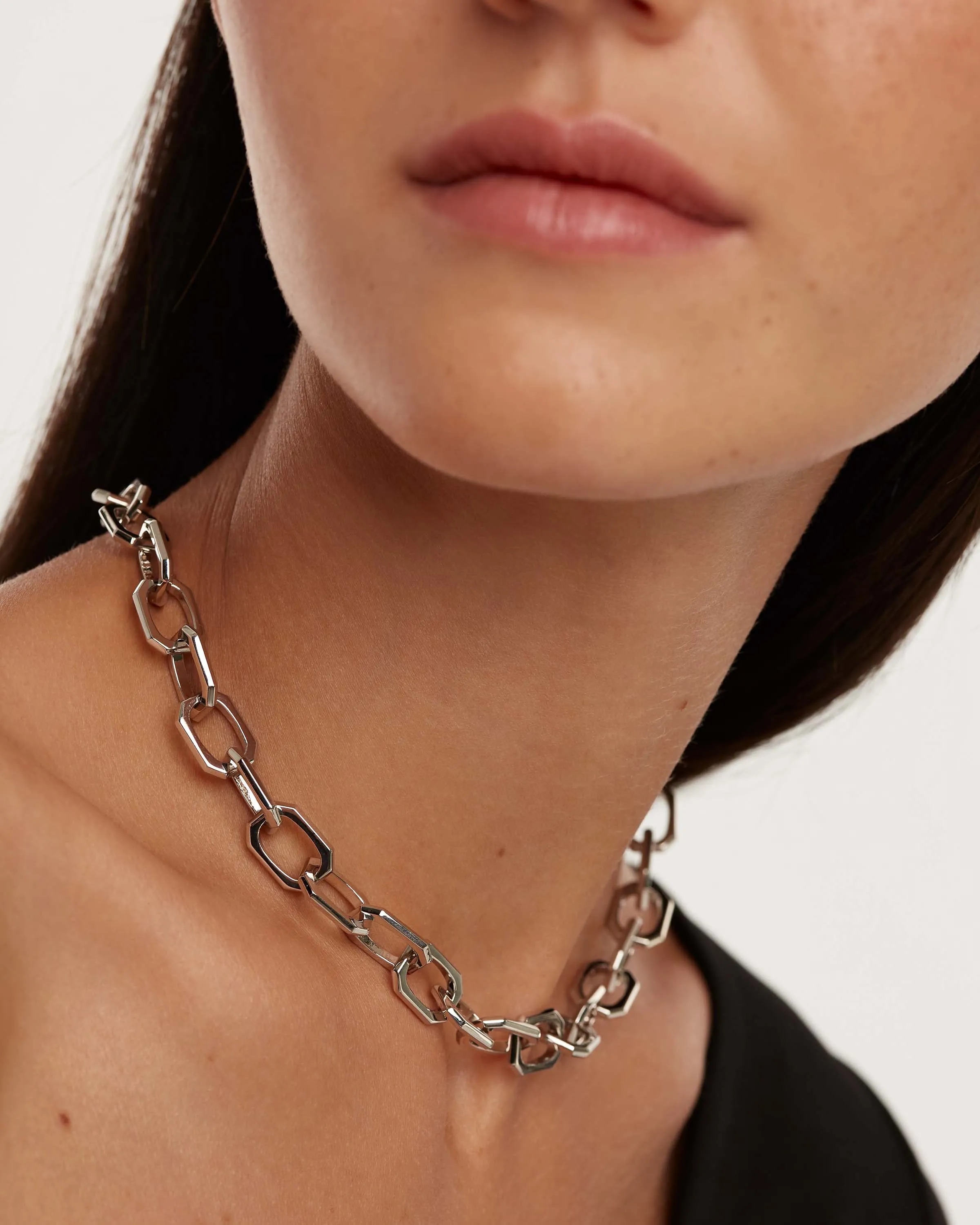 GRID 2 Small Signature Chain silver Necklace