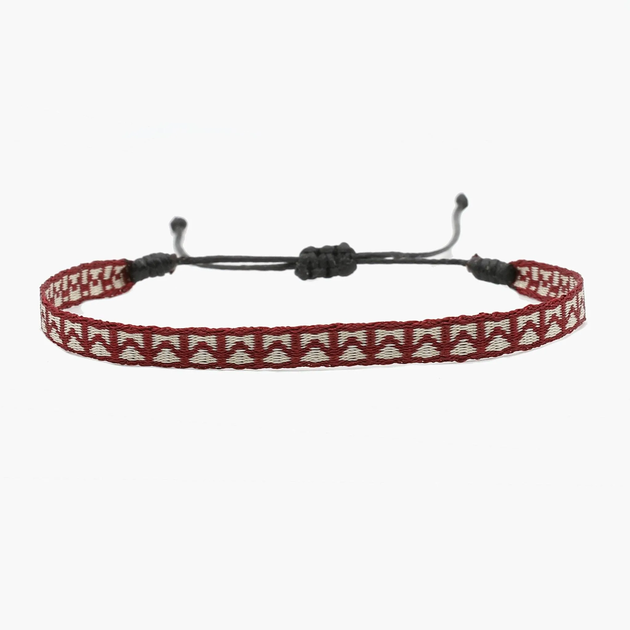 Handmade Burgundy and Cream Purnama Bracelet | Artisan Jewelry | Boho Chic Accessory