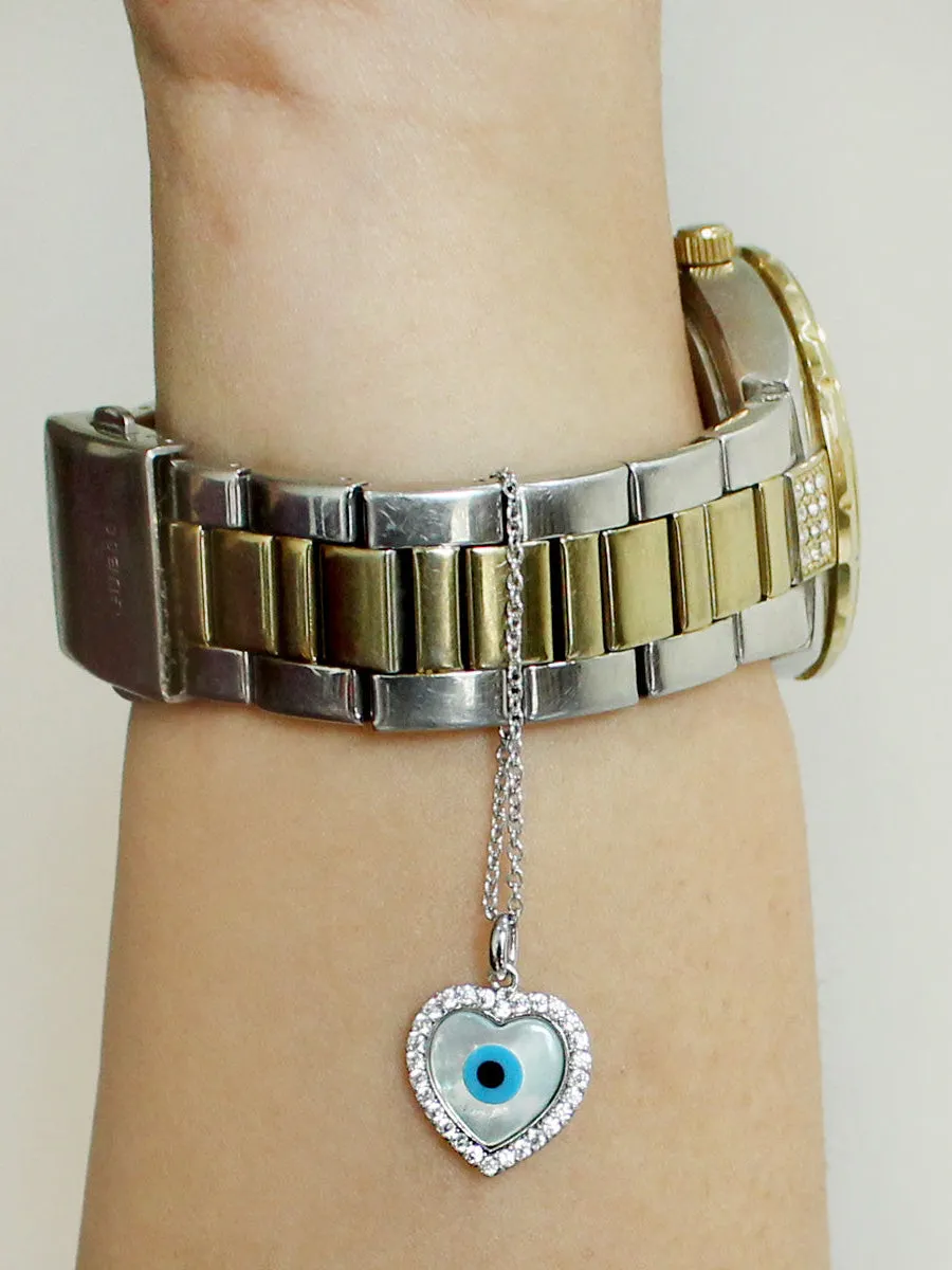 Heart Evil Eye Watch Charm