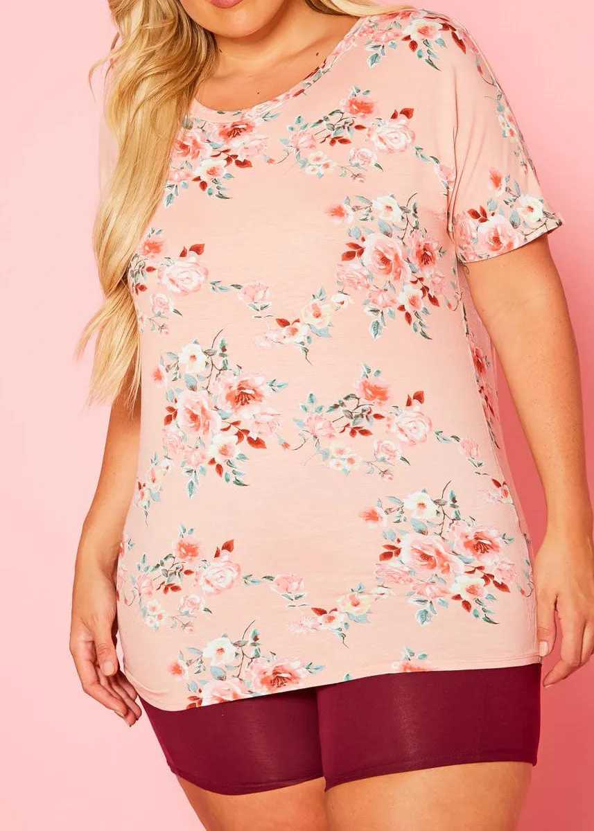 Hi Curvy Plus Size Women Floral Relaxed Fit Top