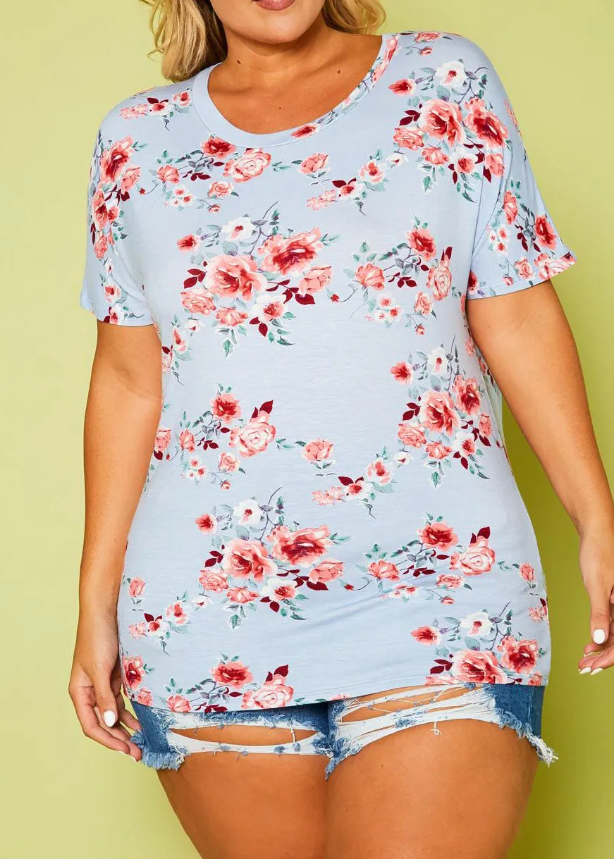 Hi Curvy Plus Size Women Floral Relaxed Fit Top