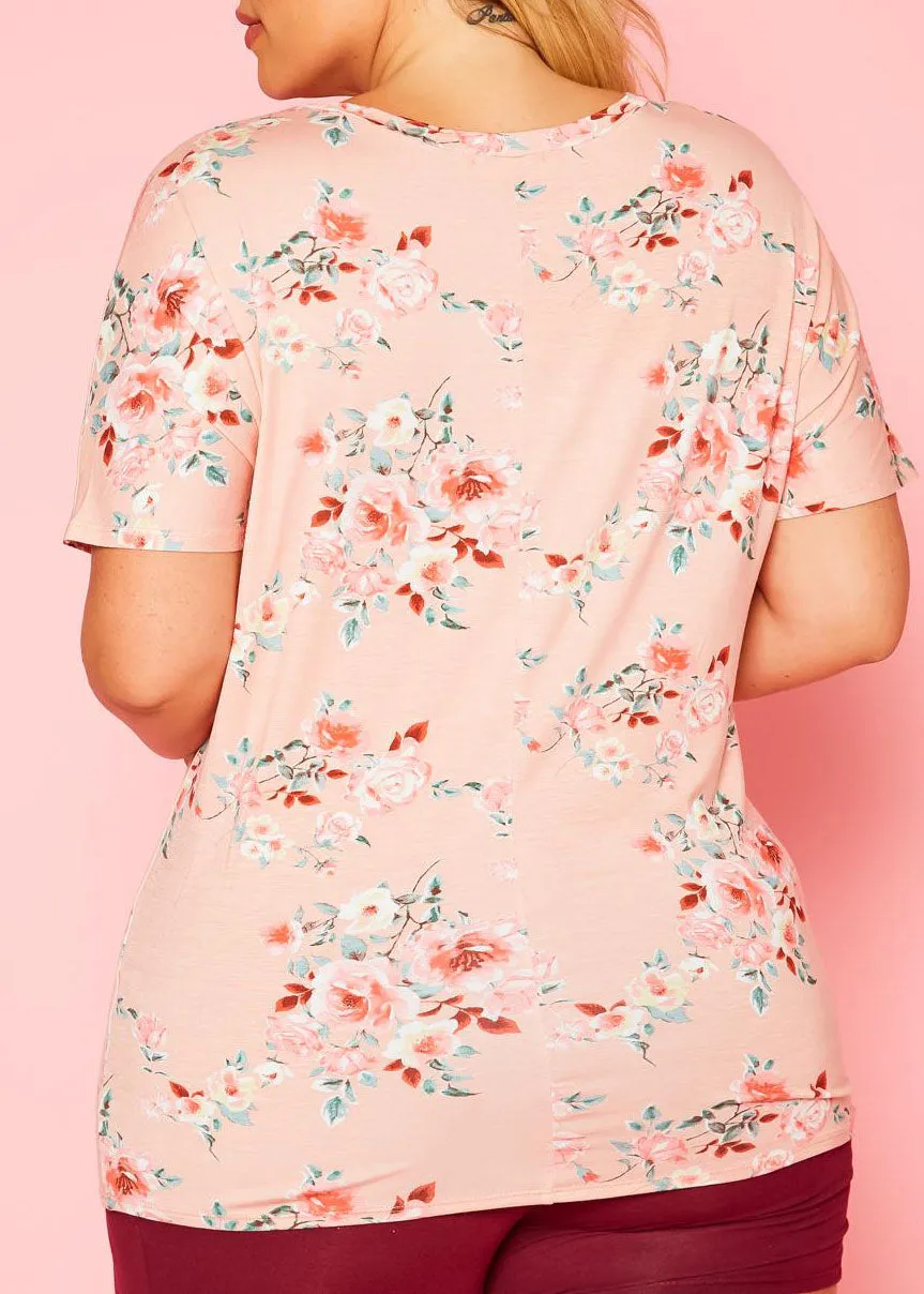 Hi Curvy Plus Size Women Floral Relaxed Fit Top