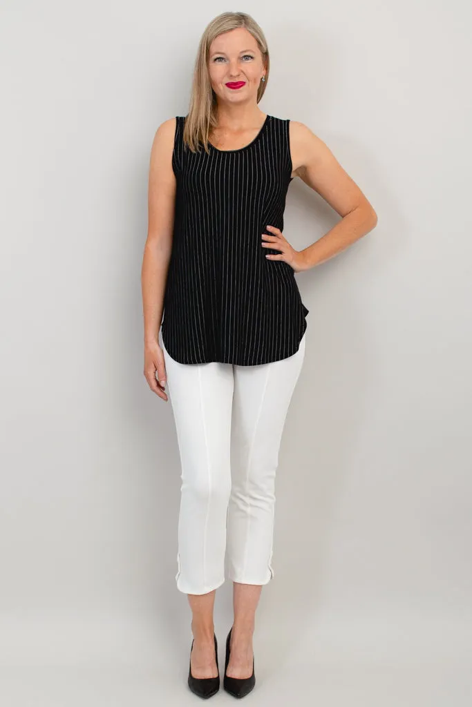 Jazz Tank, BW Pin Stripe, Bamboo - Final Sale