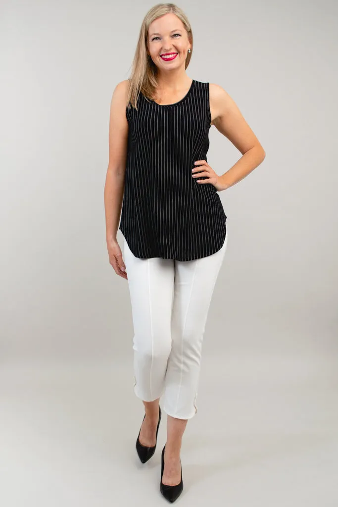 Jazz Tank, BW Pin Stripe, Bamboo - Final Sale